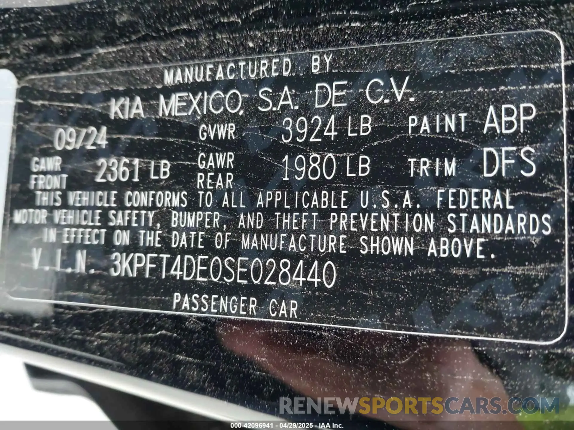 9 Фотография поврежденного автомобиля 3KPFT4DE0SE028440 KIA K4 2025