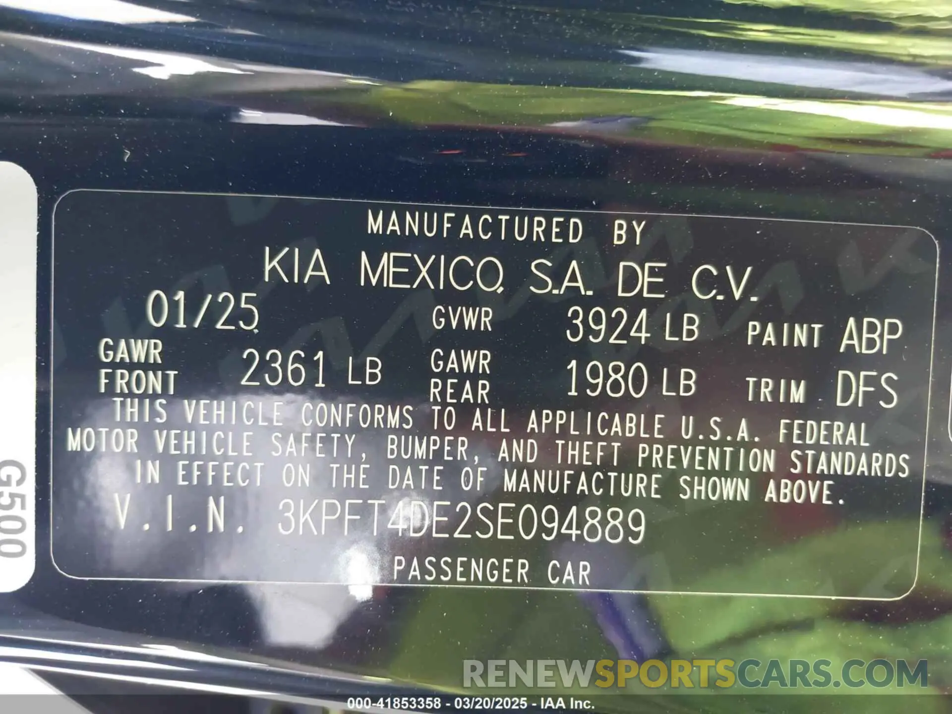9 Фотография поврежденного автомобиля 3KPFT4DE2SE094889 KIA K4 2025