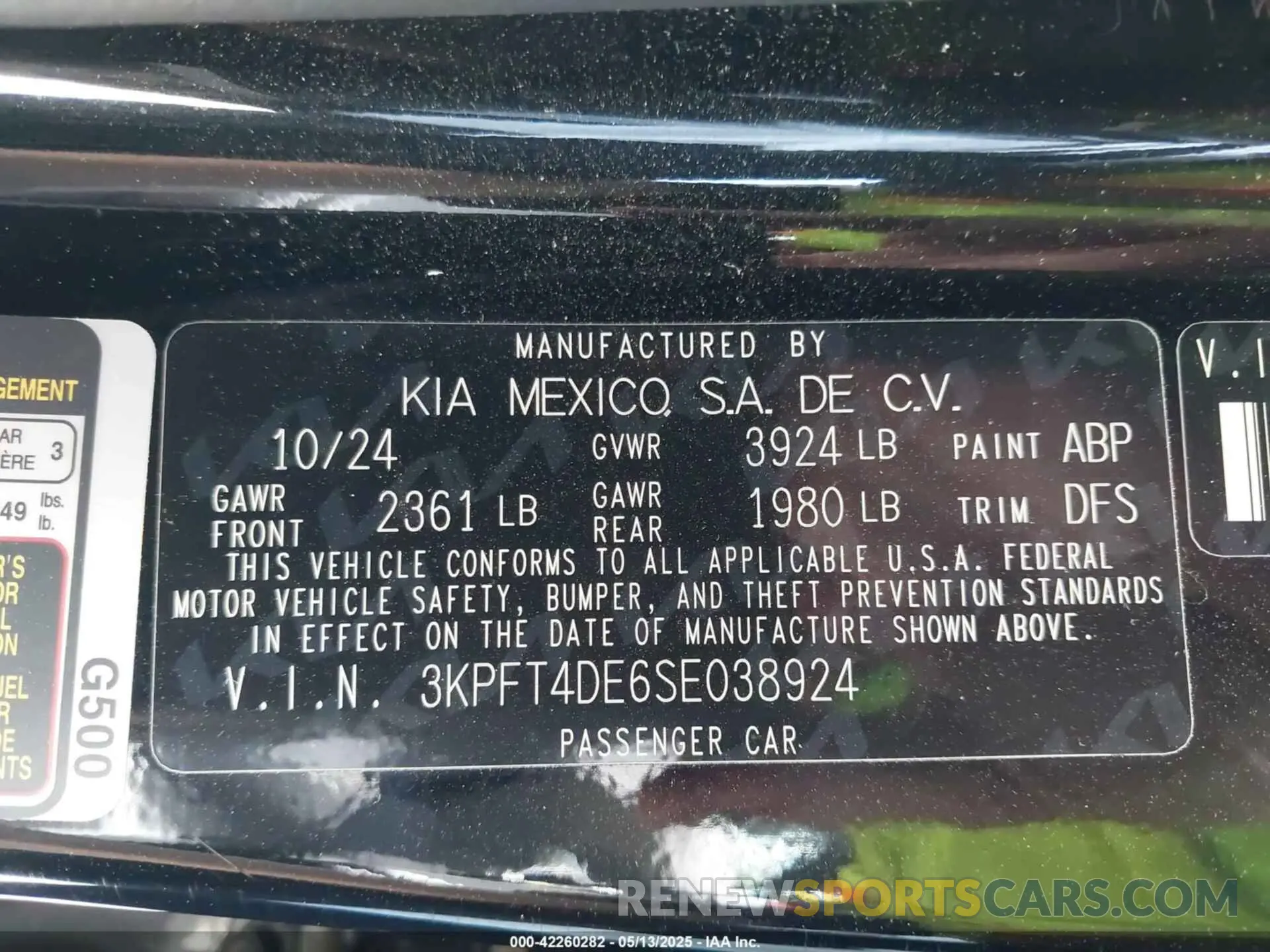 9 Фотография поврежденного автомобиля 3KPFT4DE6SE038924 KIA K4 2025