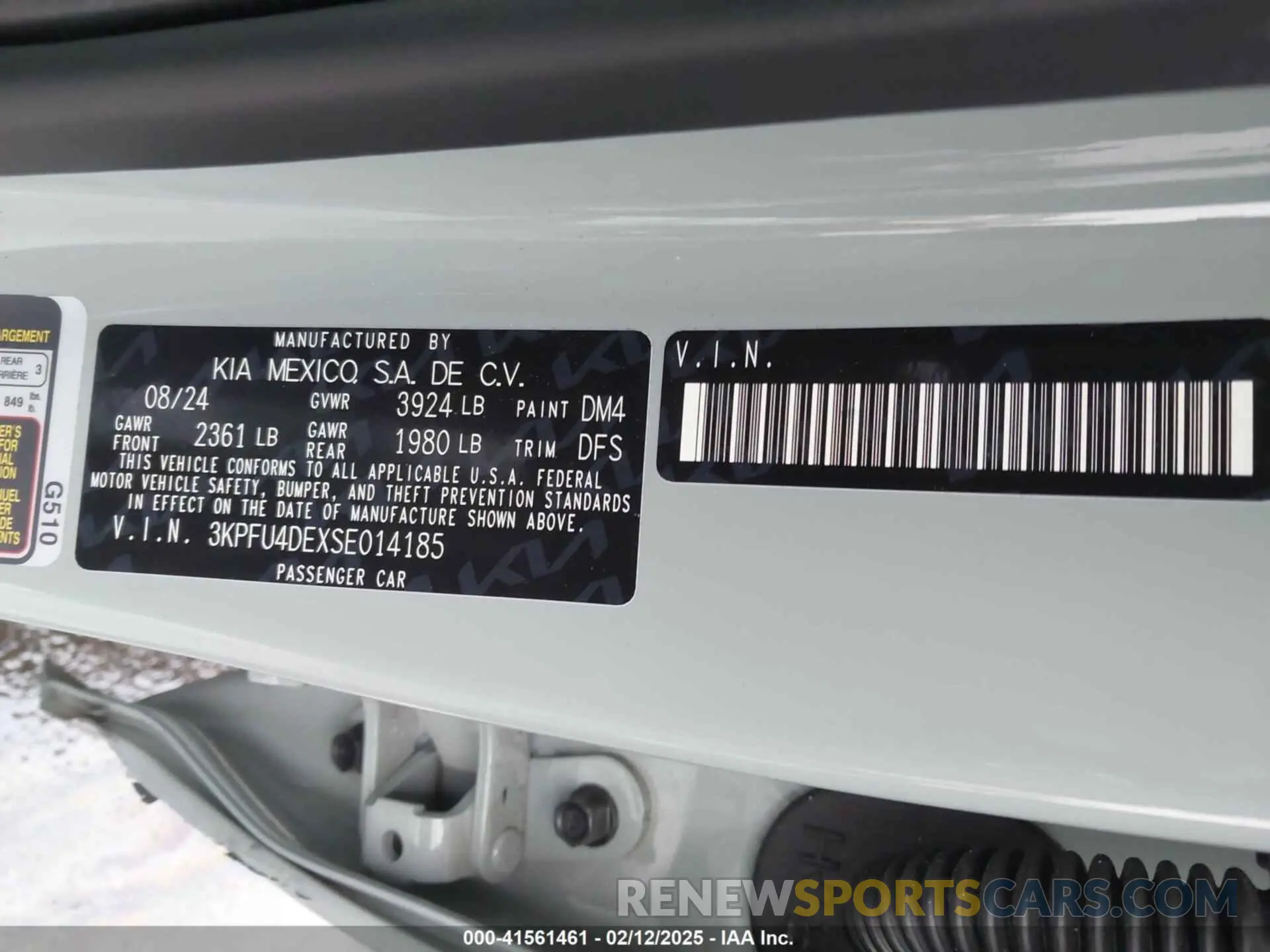 9 Фотография поврежденного автомобиля 3KPFU4DEXSE014185 KIA K4 2025