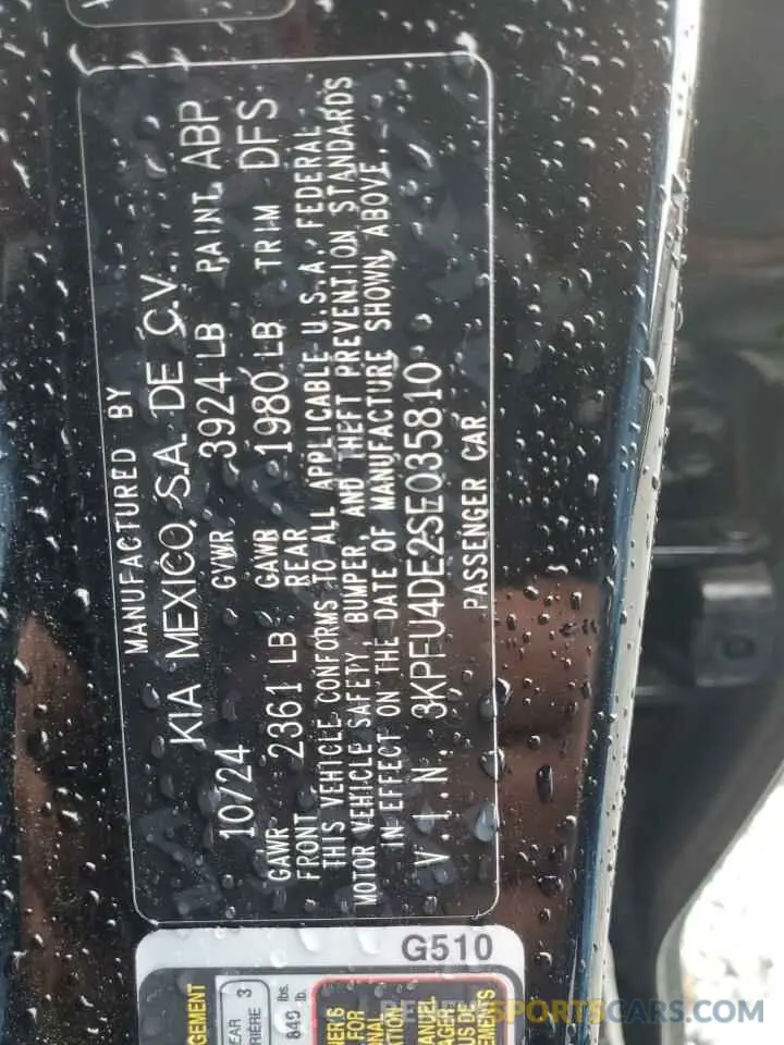 14 Фотография поврежденного автомобиля 3KPFU4DE2SE035810 KIA K4 EX 2025