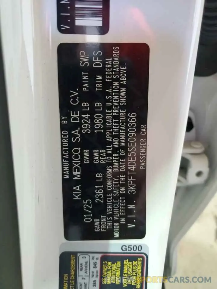 12 Фотография поврежденного автомобиля 3KPFT4DE5SE090366 KIA K4 LX 2025