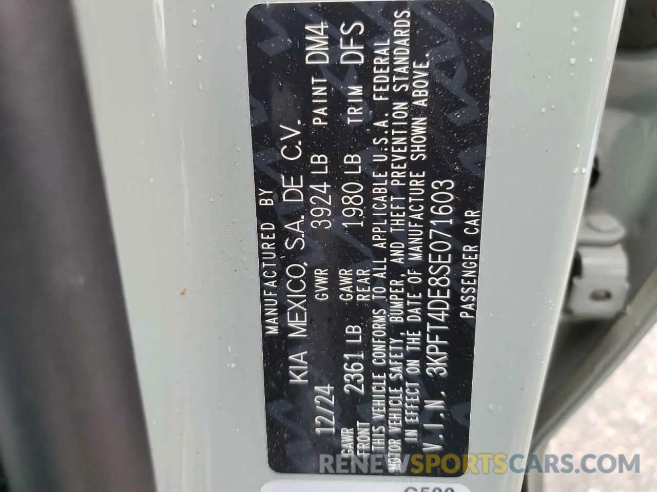 12 Фотография поврежденного автомобиля 3KPFT4DE8SE071603 KIA K4 LX 2025