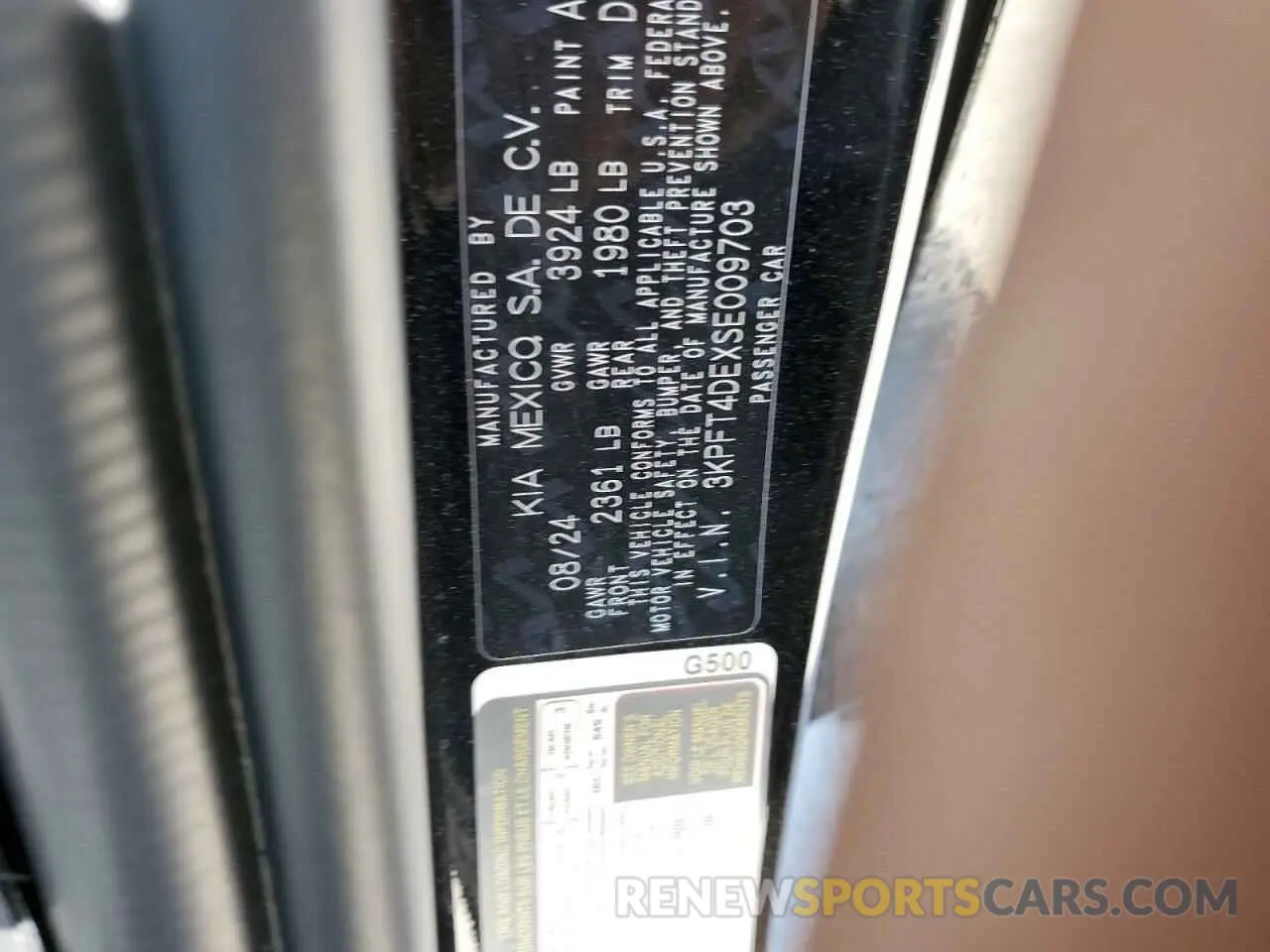 14 Photograph of a damaged car 3KPFT4DEXSE009703 KIA K4 LX 2025