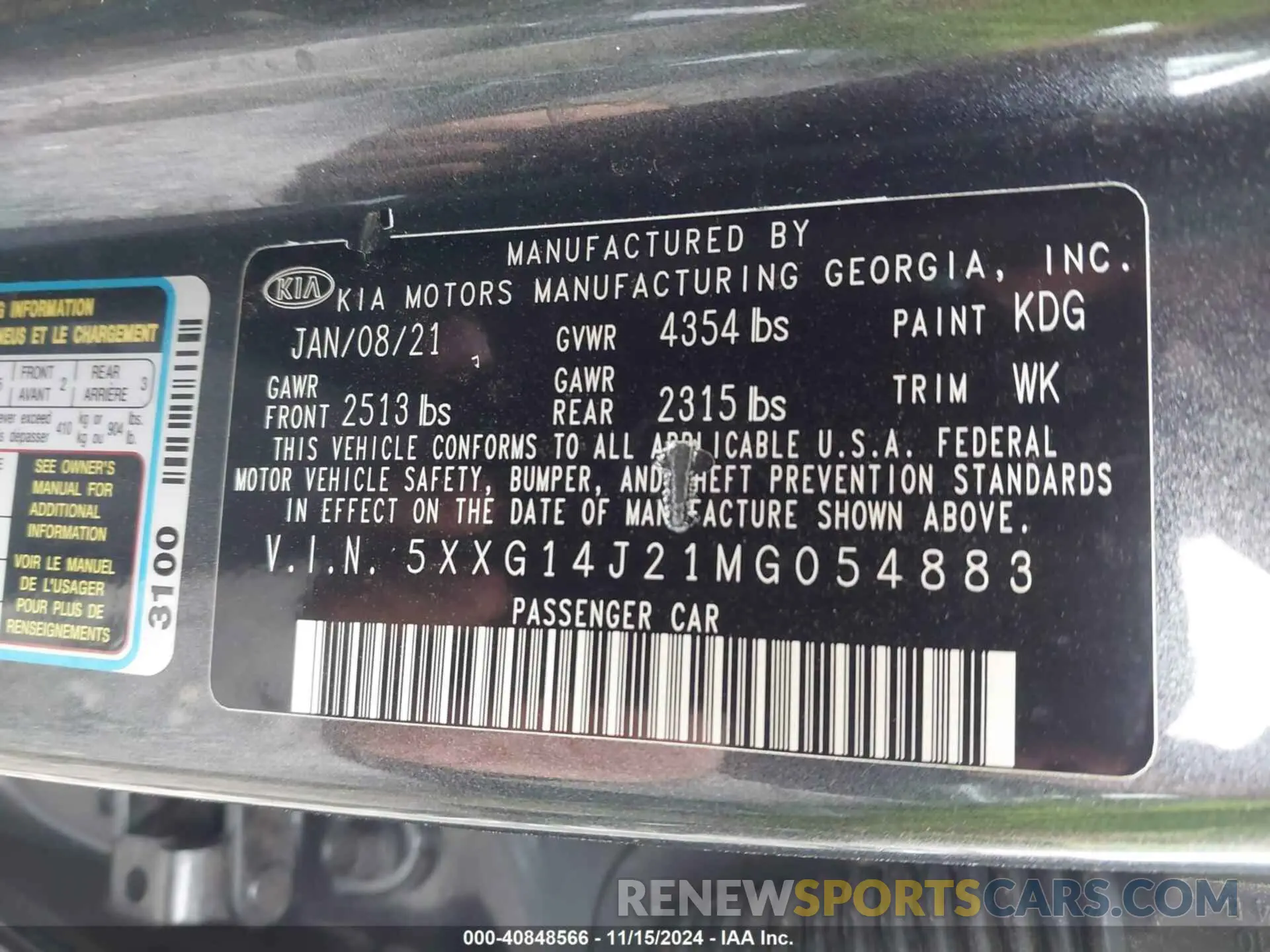 9 Фотография поврежденного автомобиля 5XXG14J21MG054883 KIA K5 2021