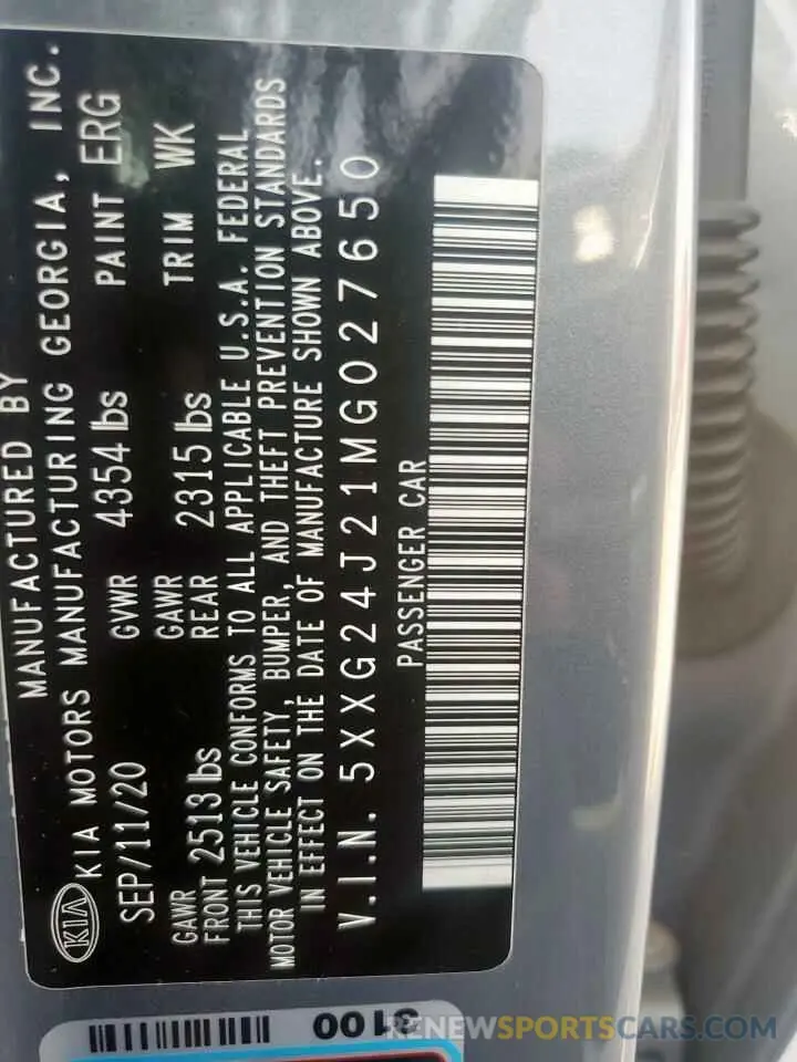 13 Фотография поврежденного автомобиля 5XXG24J21MG027650 KIA K5 2021