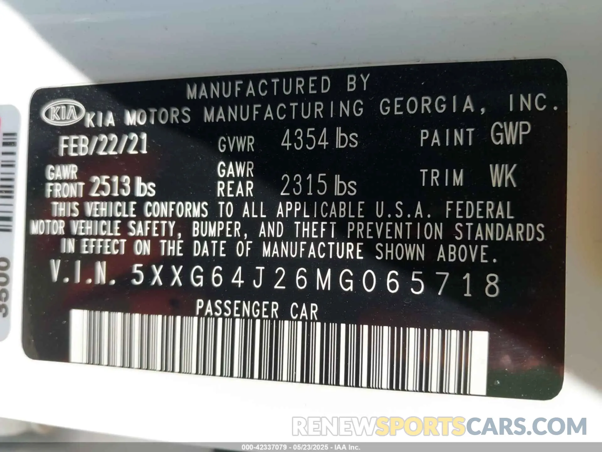 9 Photograph of a damaged car 5XXG64J26MG065718 KIA K5 2021