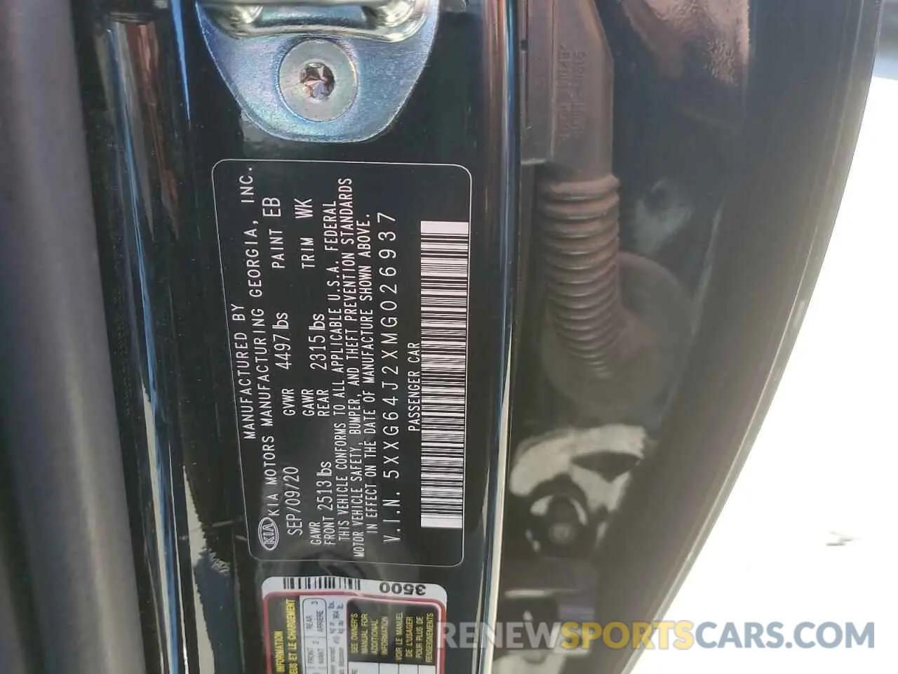 13 Photograph of a damaged car 5XXG64J2XMG026937 KIA K5 2021