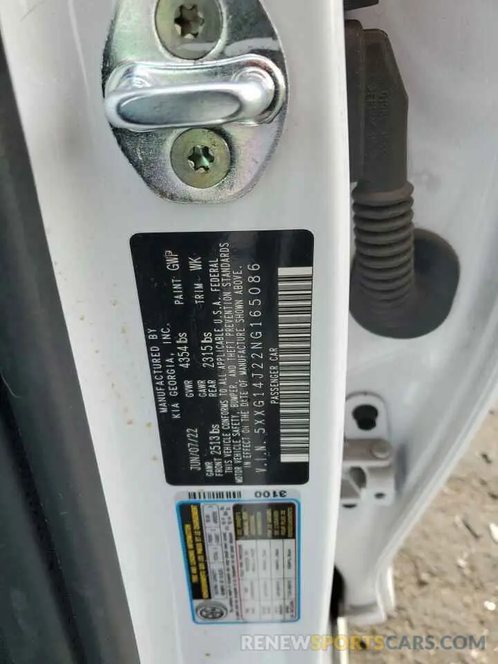 12 Фотография поврежденного автомобиля 5XXG14J22NG165086 KIA K5 2022