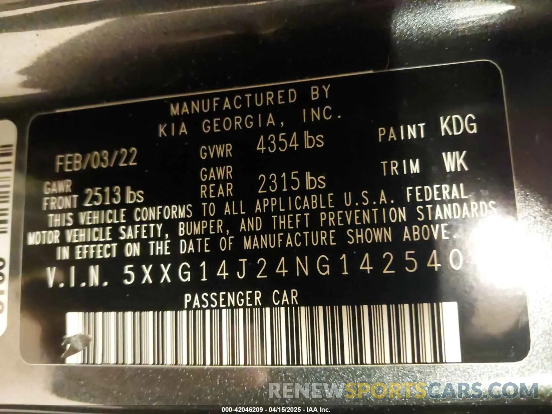 9 Фотография поврежденного автомобиля 5XXG14J24NG142540 KIA K5 2022