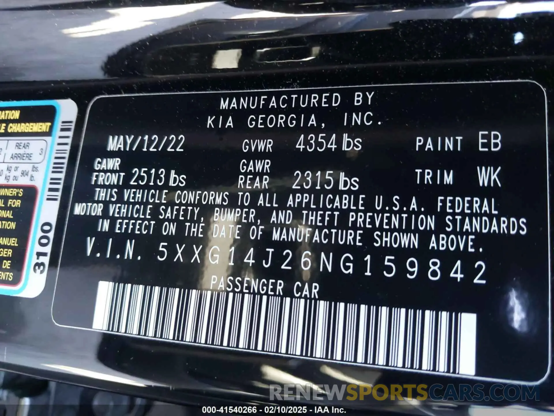 9 Photograph of a damaged car 5XXG14J26NG159842 KIA K5 2022