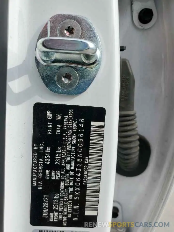 13 Photograph of a damaged car 5XXG64J28NG096146 KIA K5 2022