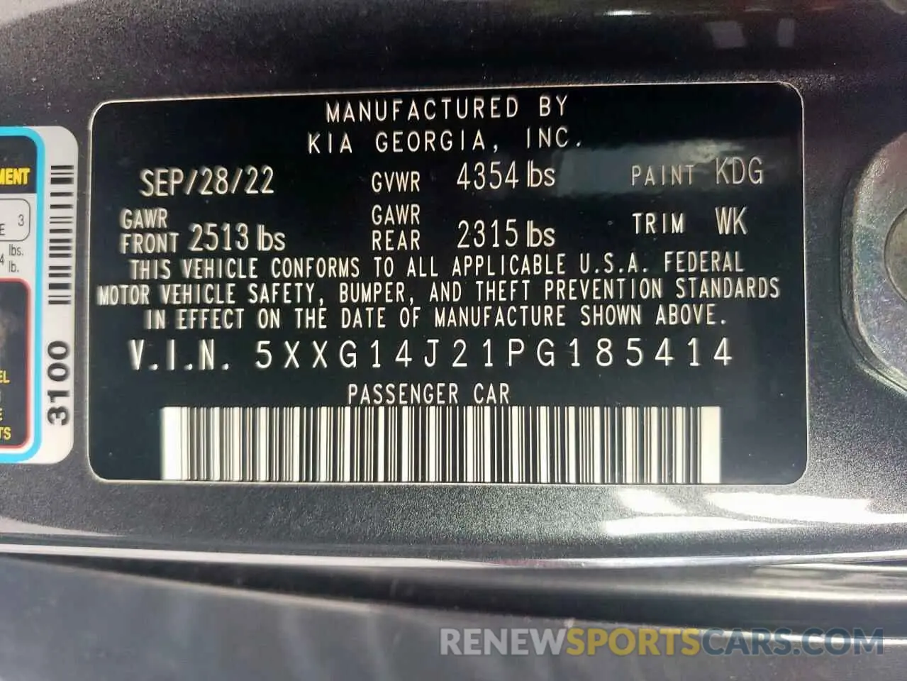 13 Фотография поврежденного автомобиля 5XXG14J21PG185414 KIA K5 2023