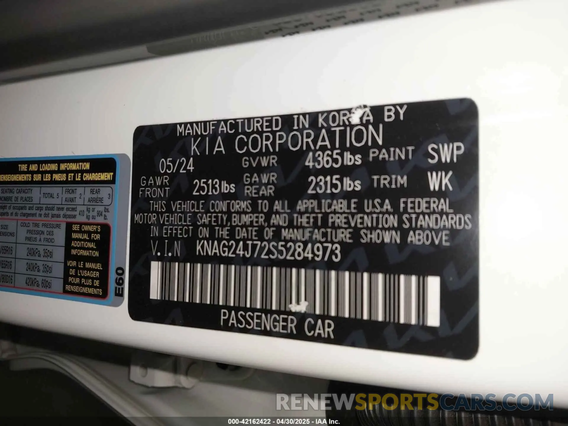 9 Фотография поврежденного автомобиля KNAG24J72S5284973 KIA K5 2025