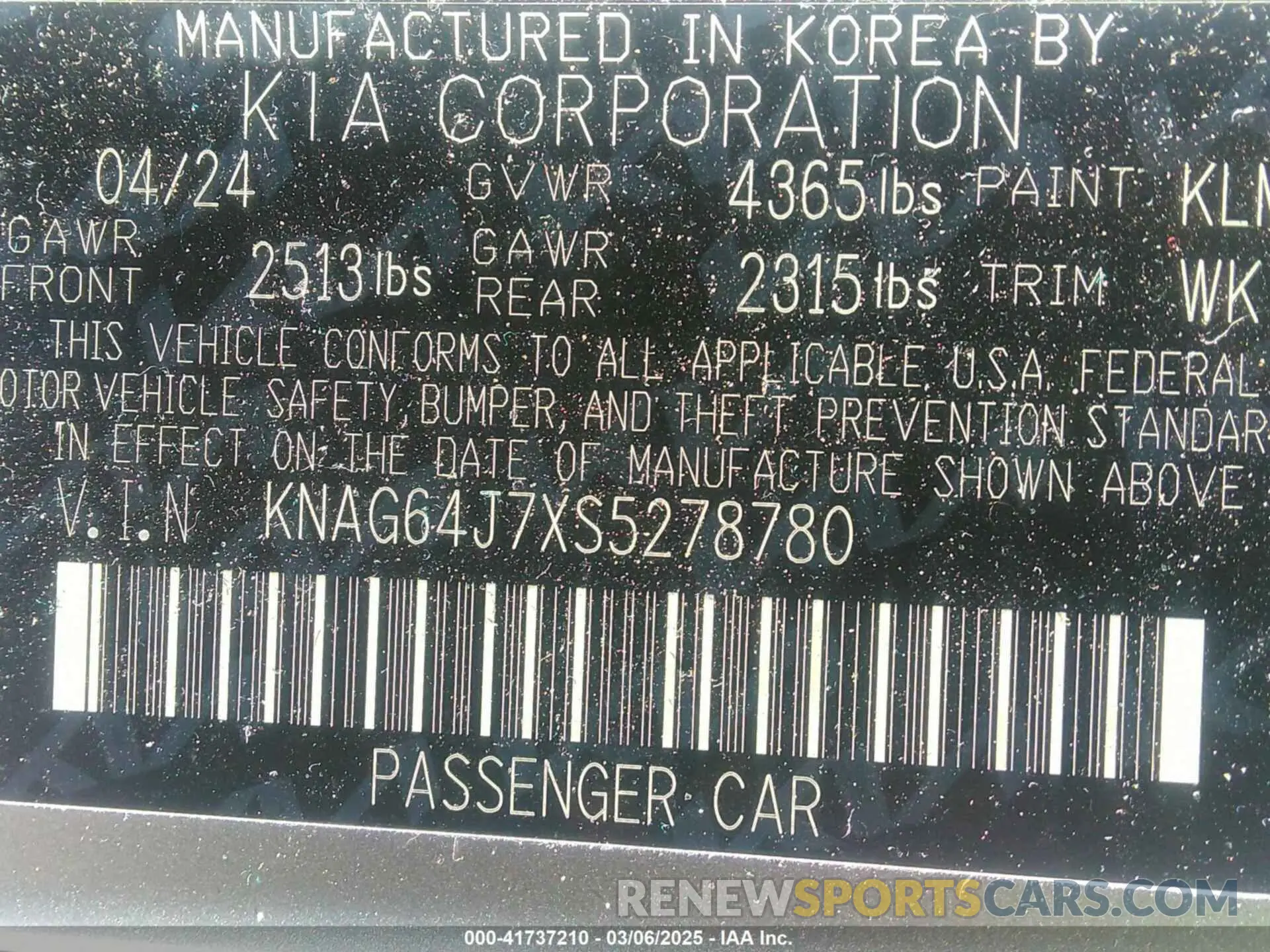9 Photograph of a damaged car KNAG64J7XS5278780 KIA K5 2025