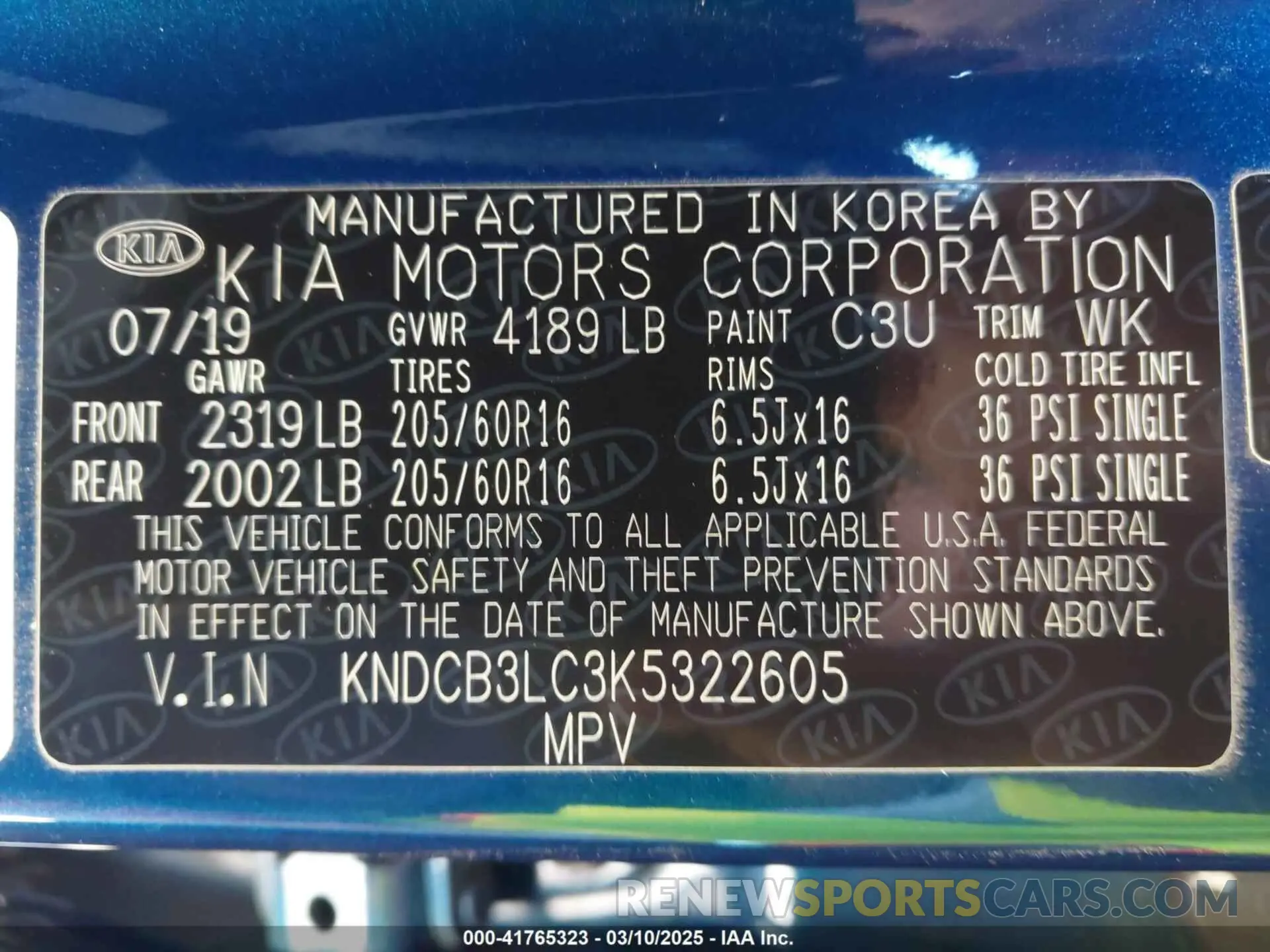 9 Photograph of a damaged car KNDCB3LC3K5322605 KIA NIRO 2019