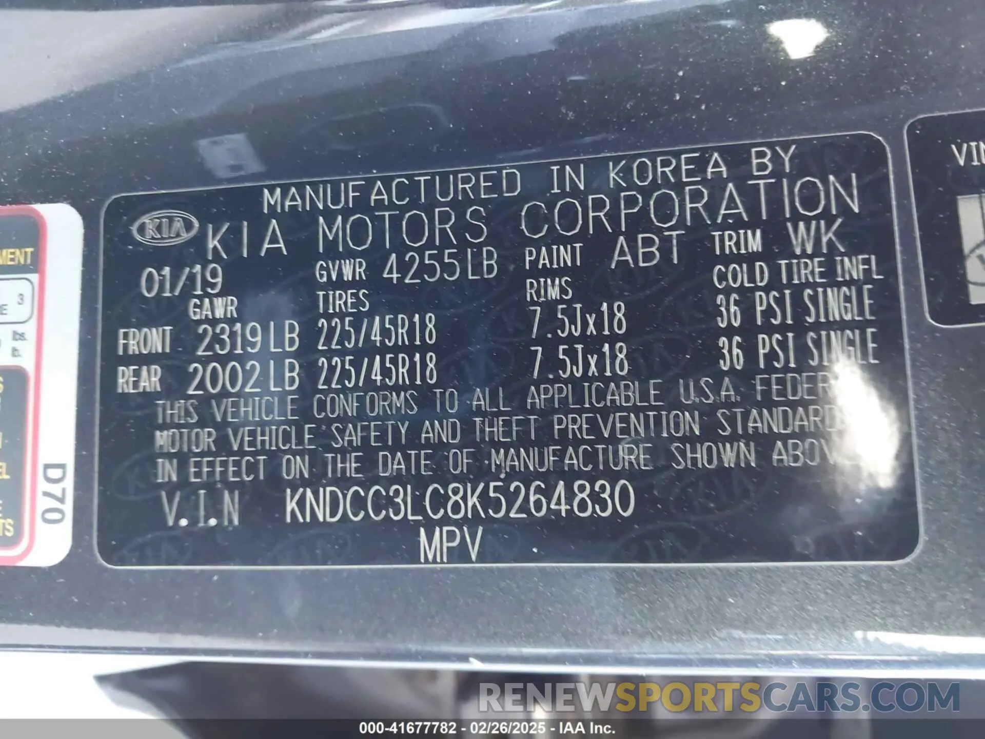 9 Photograph of a damaged car KNDCC3LC8K5264830 KIA NIRO 2019