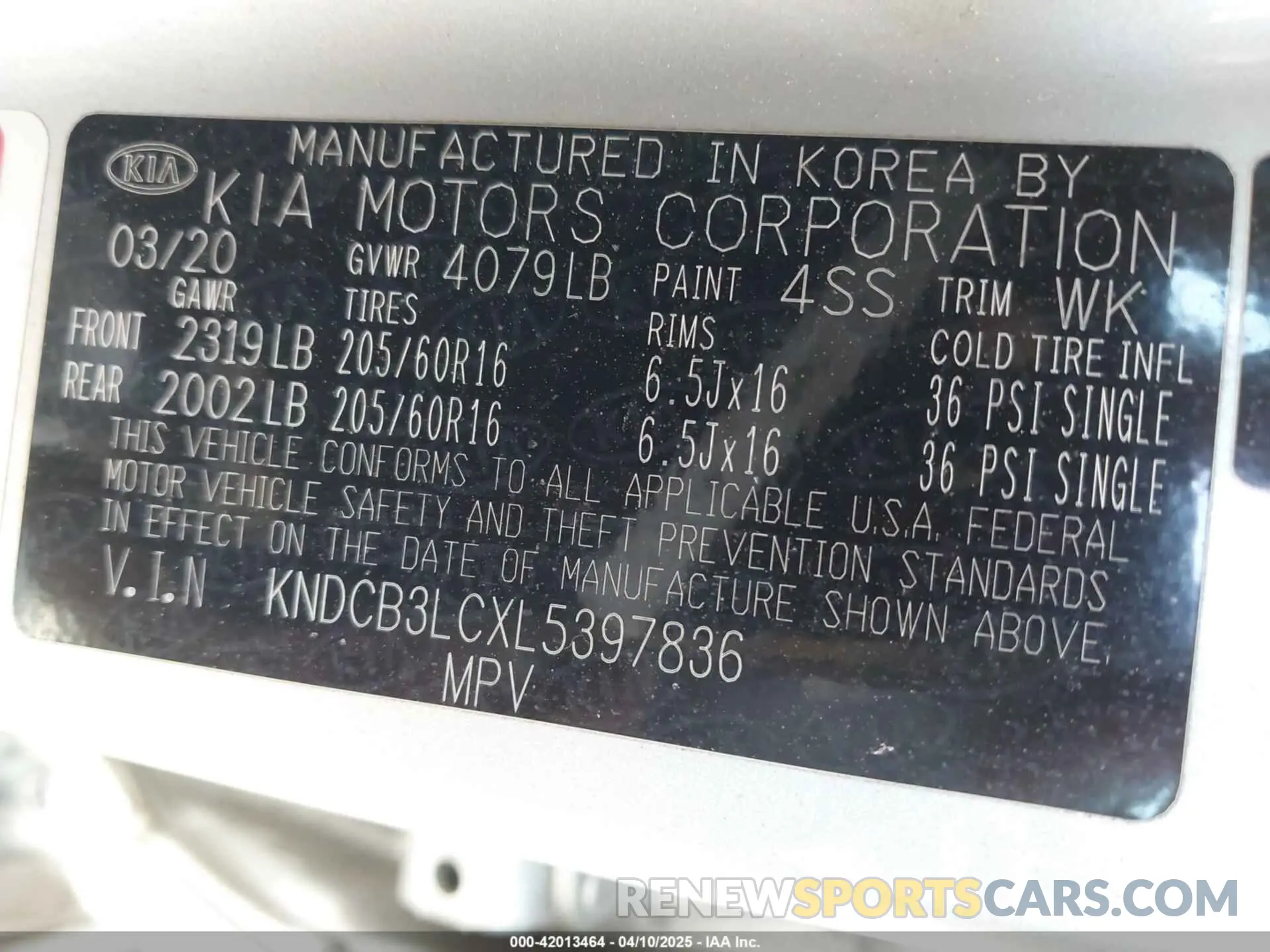 9 Фотография поврежденного автомобиля KNDCB3LCXL5397836 KIA NIRO 2020