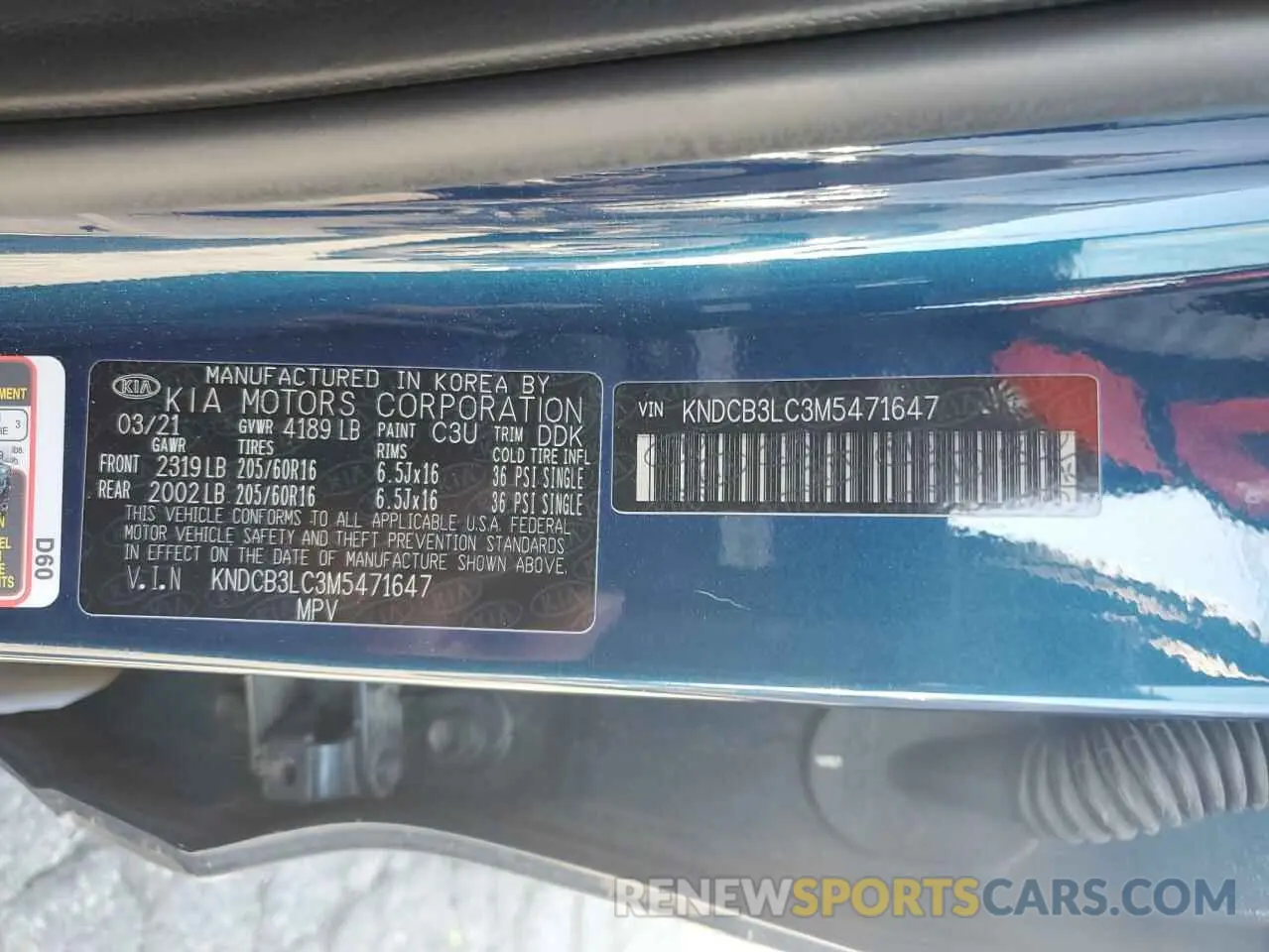 13 Фотография поврежденного автомобиля KNDCB3LC3M5471647 KIA NIRO 2021