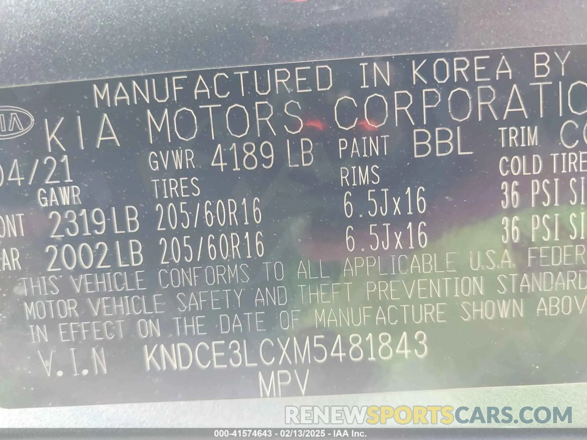 9 Photograph of a damaged car KNDCE3LCXM5481843 KIA NIRO 2021