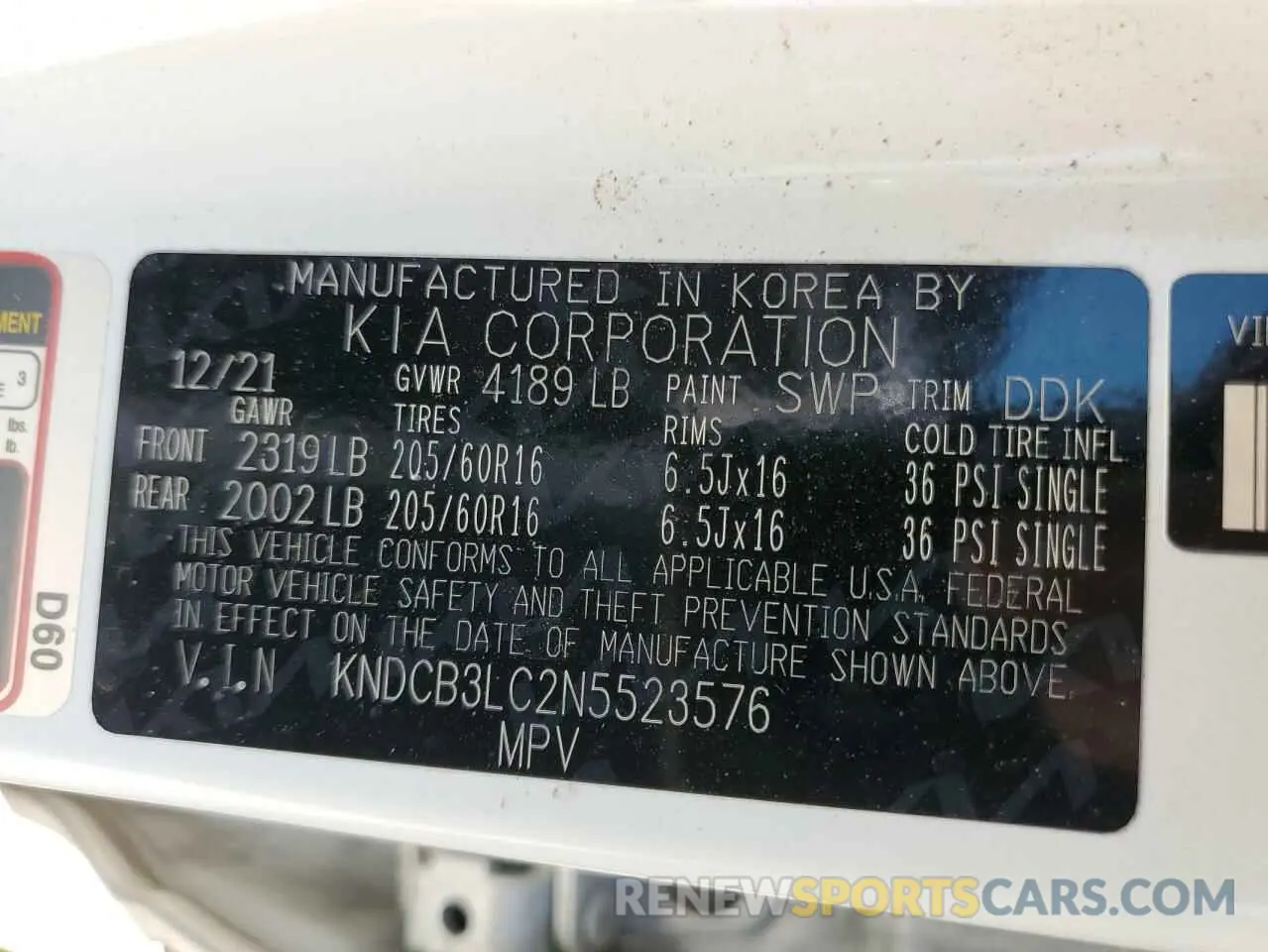 13 Фотография поврежденного автомобиля KNDCB3LC2N5523576 KIA NIRO 2022