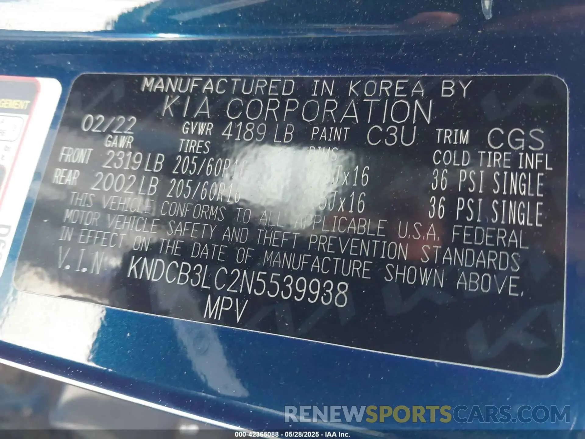 9 Photograph of a damaged car KNDCB3LC2N5539938 KIA NIRO 2022