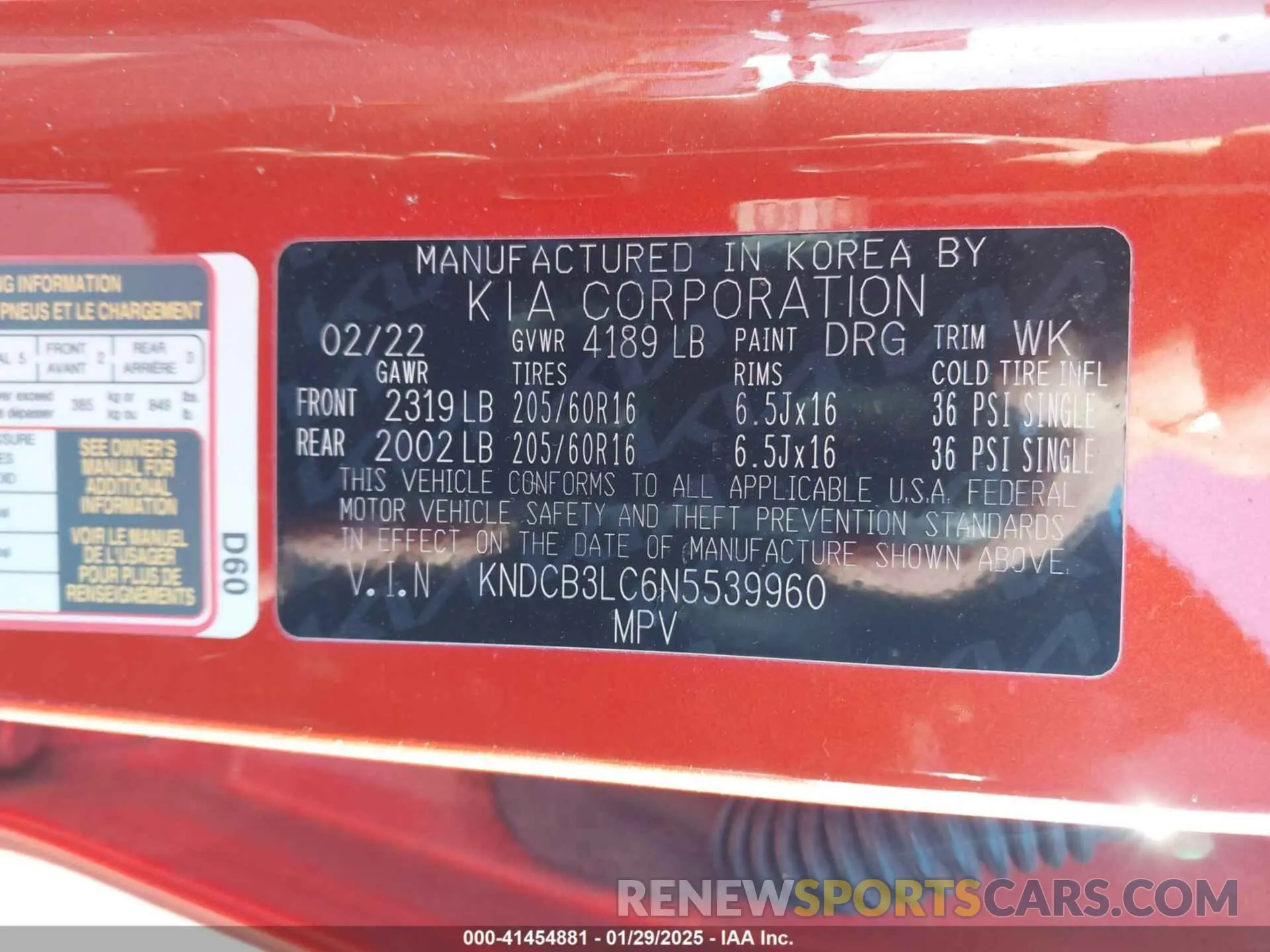 9 Фотография поврежденного автомобиля KNDCB3LC6N5539960 KIA NIRO 2022