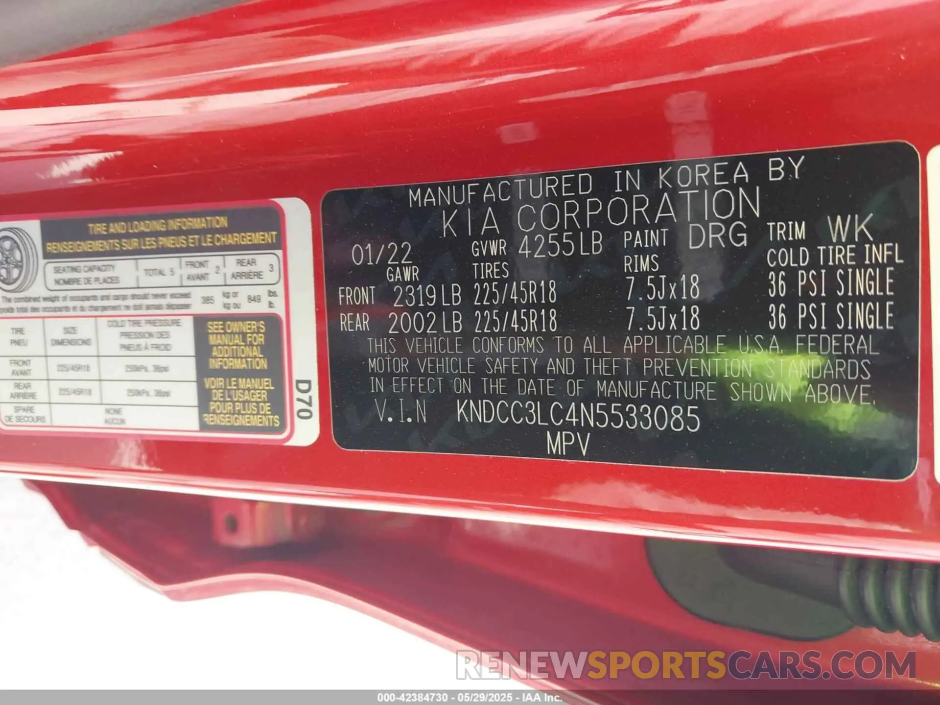 9 Фотография поврежденного автомобиля KNDCC3LC4N5533085 KIA NIRO 2022