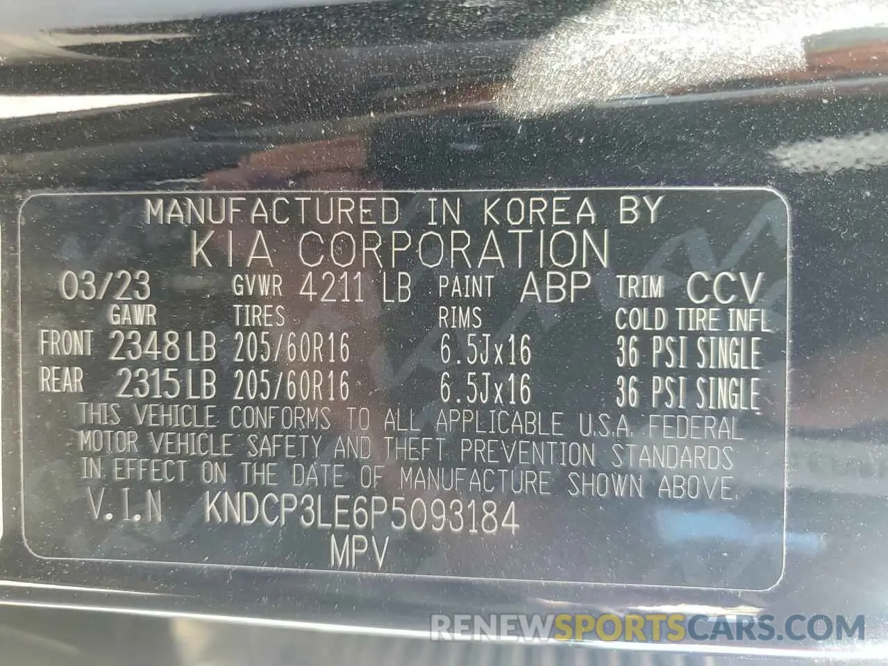 14 Photograph of a damaged car KNDCP3LE6P5093184 KIA NIRO 2023