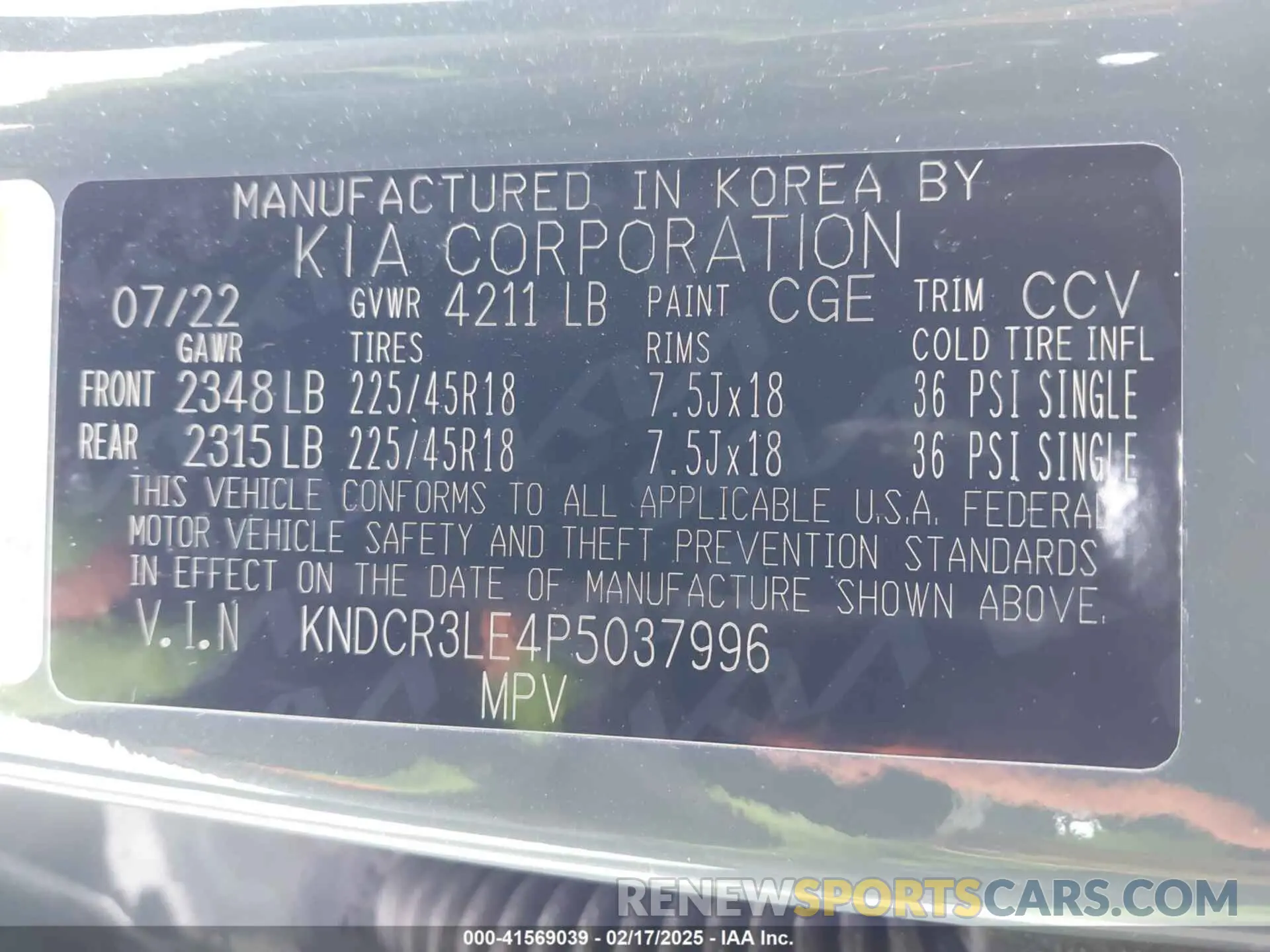 9 Photograph of a damaged car KNDCR3LE4P5037996 KIA NIRO 2023