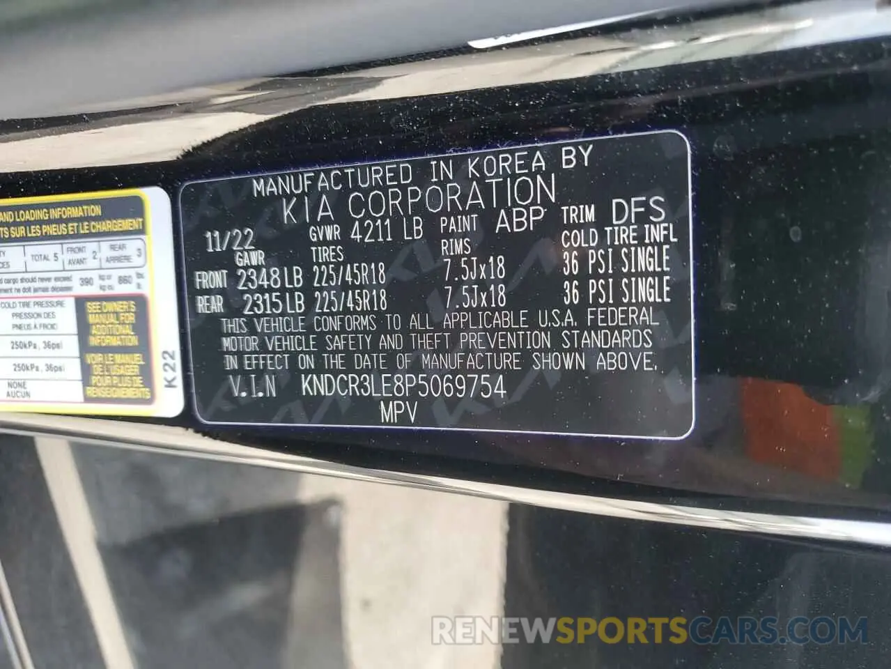 15 Photograph of a damaged car KNDCR3LE8P5069754 KIA NIRO 2023