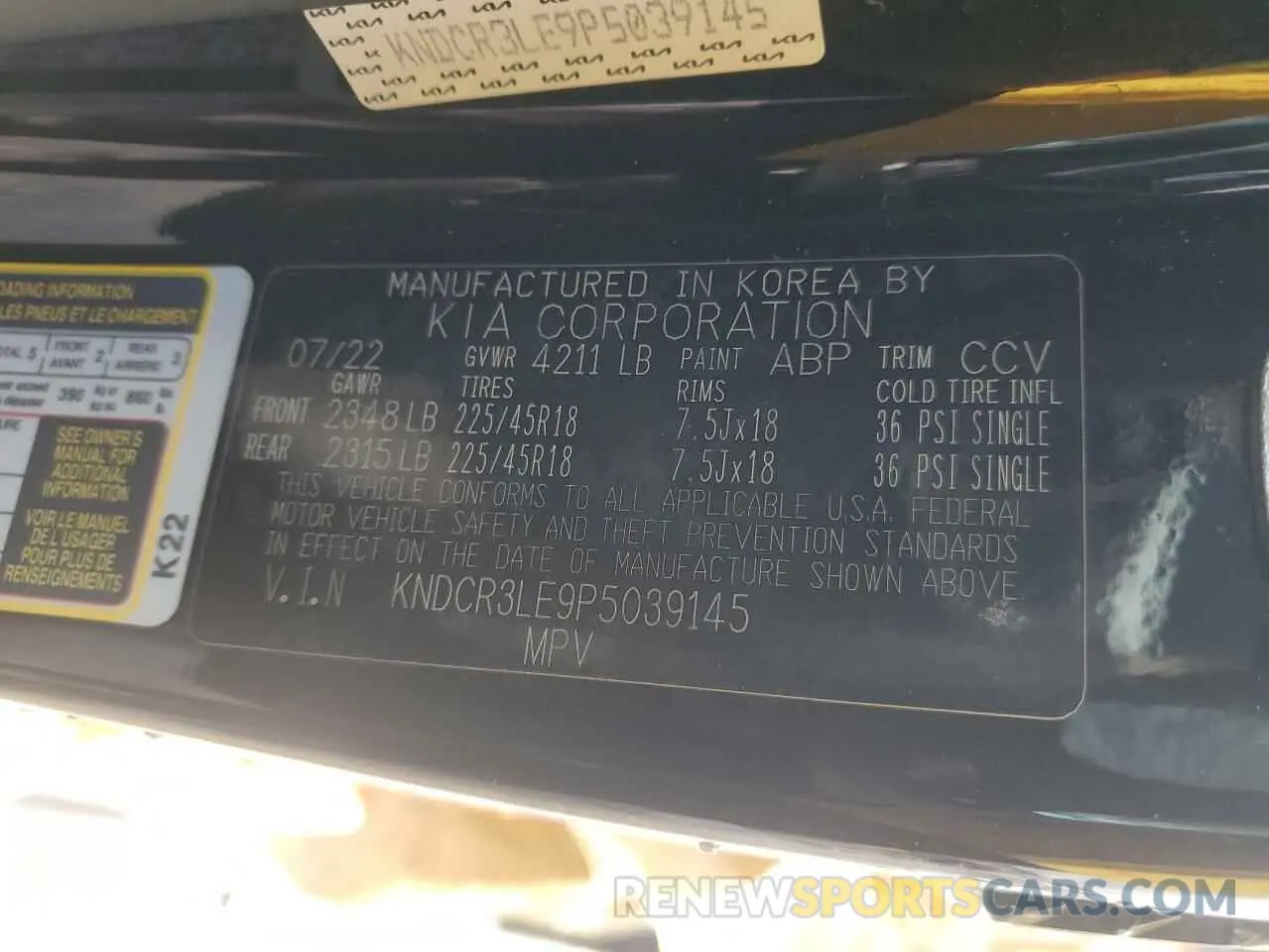 14 Photograph of a damaged car KNDCR3LE9P5039145 KIA NIRO 2023
