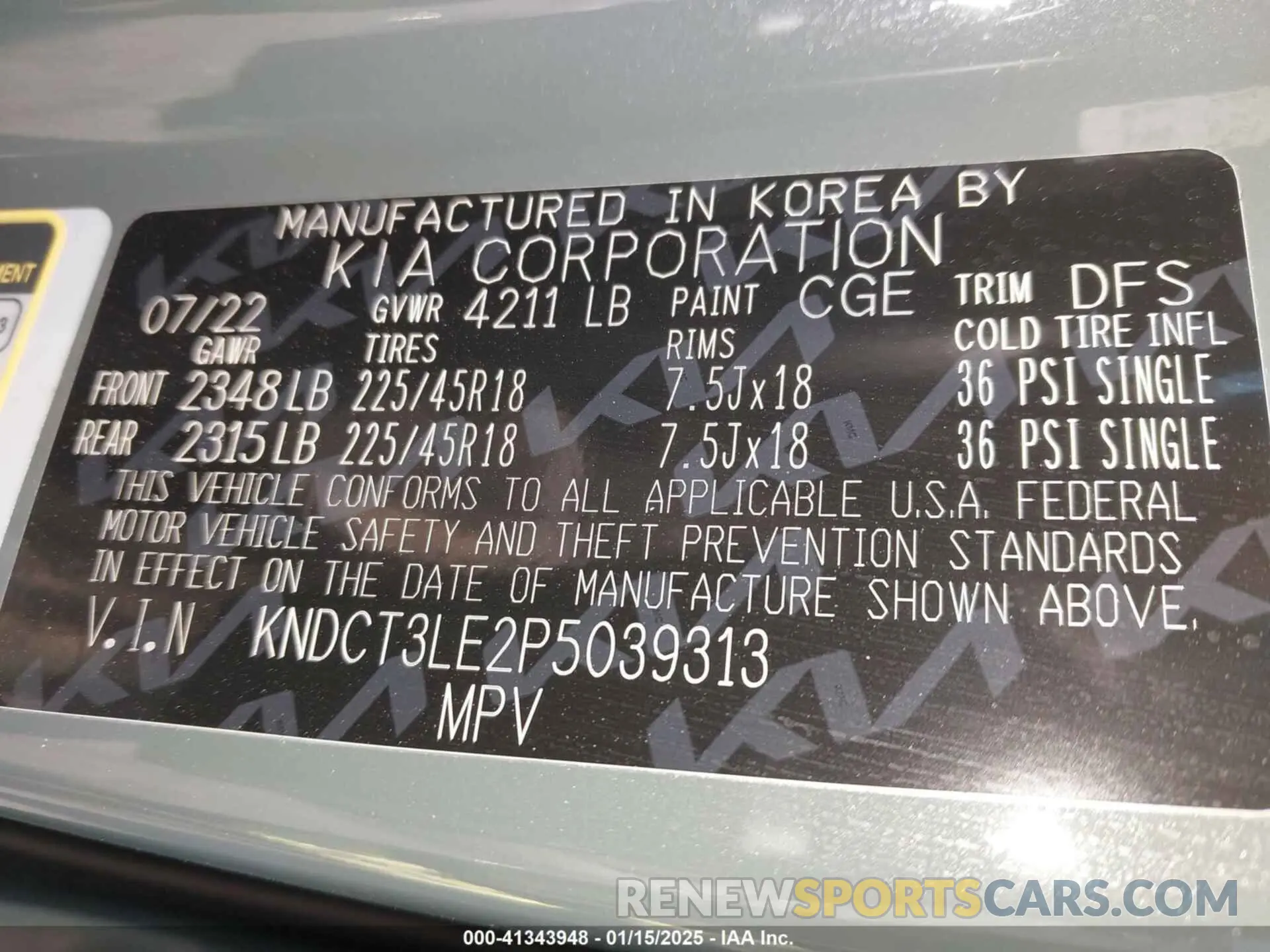 9 Фотография поврежденного автомобиля KNDCT3LE2P5039313 KIA NIRO 2023