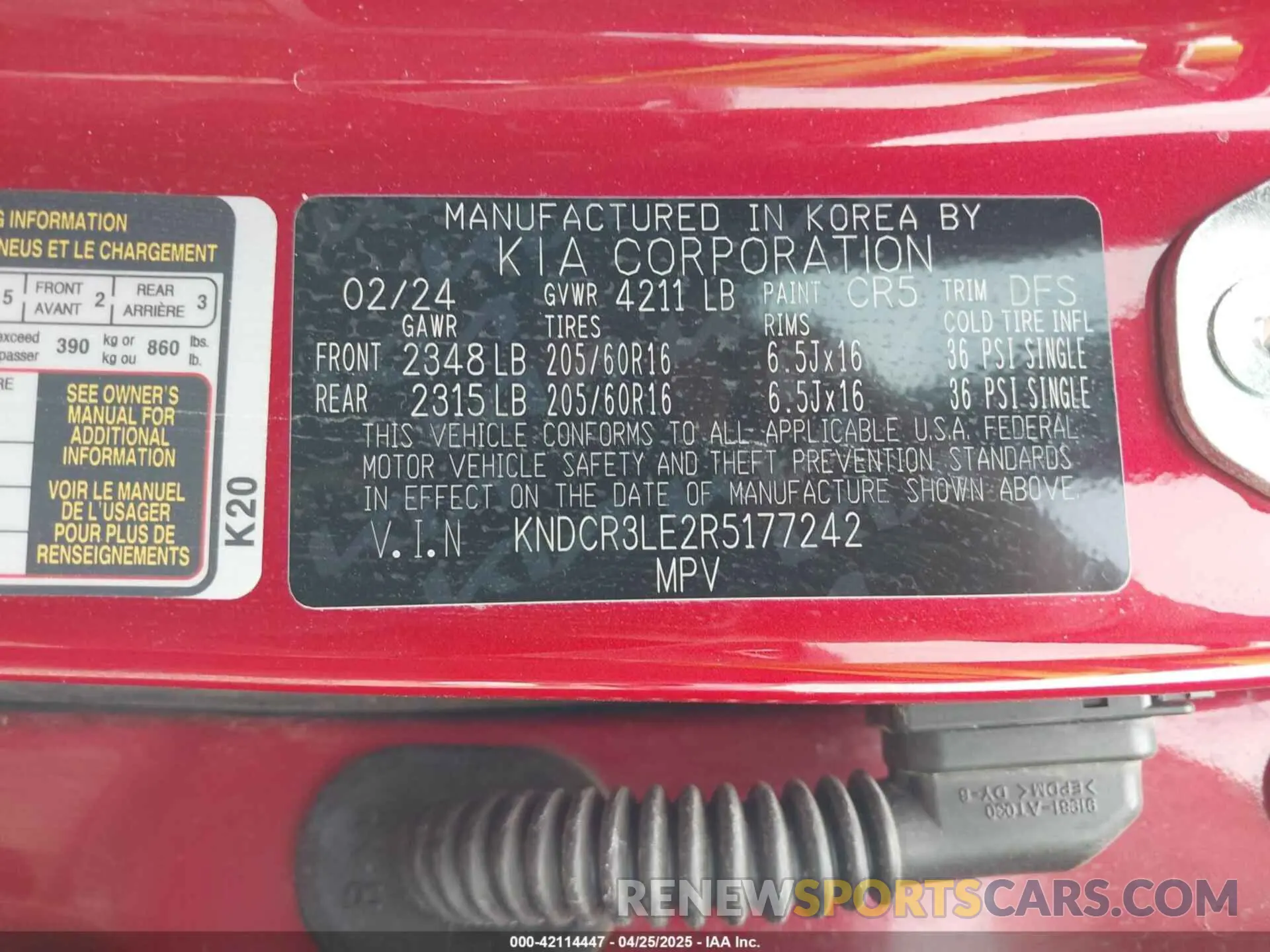 9 Фотография поврежденного автомобиля KNDCR3LE2R5177242 KIA NIRO 2024