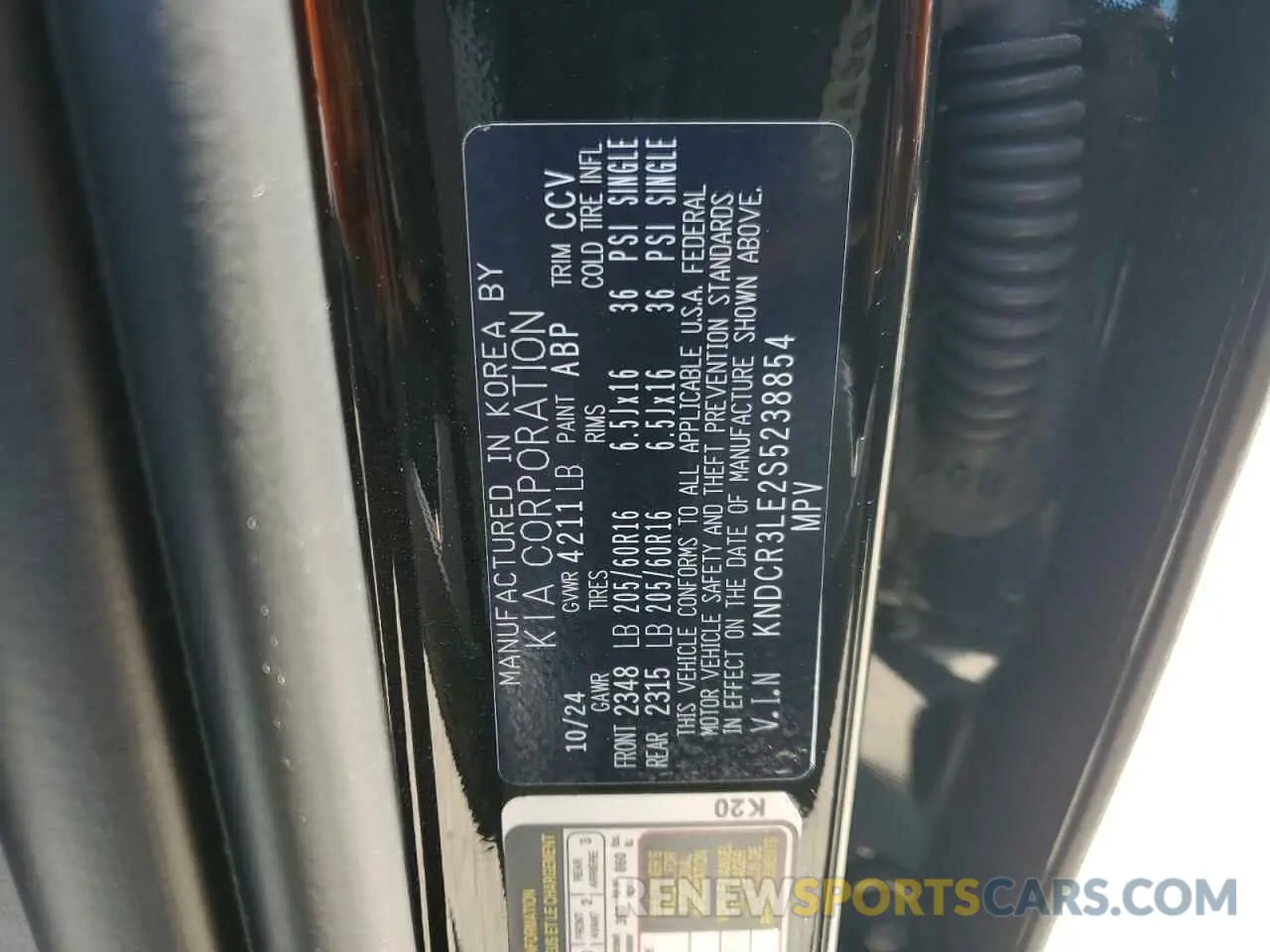 12 Photograph of a damaged car KNDCR3LE2S5238854 KIA NIRO 2025
