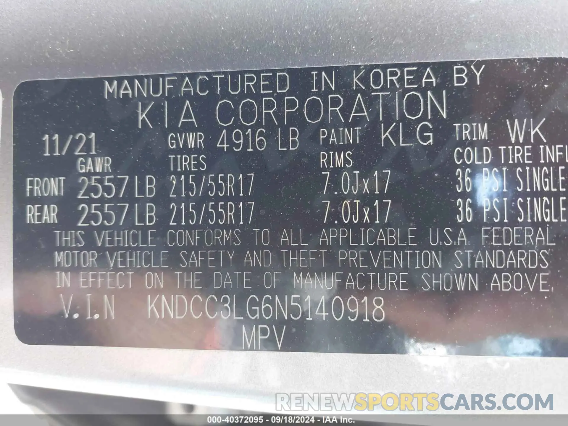 9 Photograph of a damaged car KNDCC3LG6N5140918 KIA NIRO EV 2022