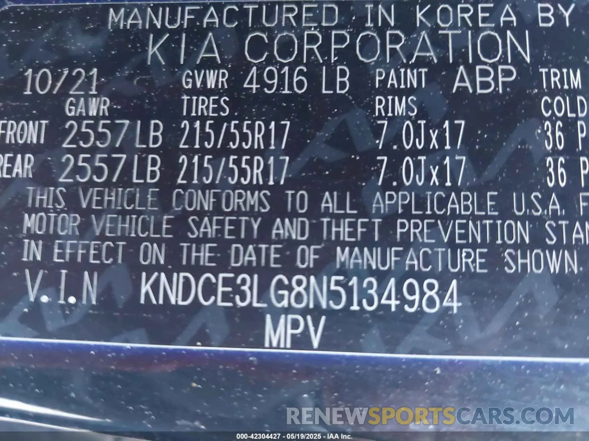9 Photograph of a damaged car KNDCE3LG8N5134984 KIA NIRO EV 2022