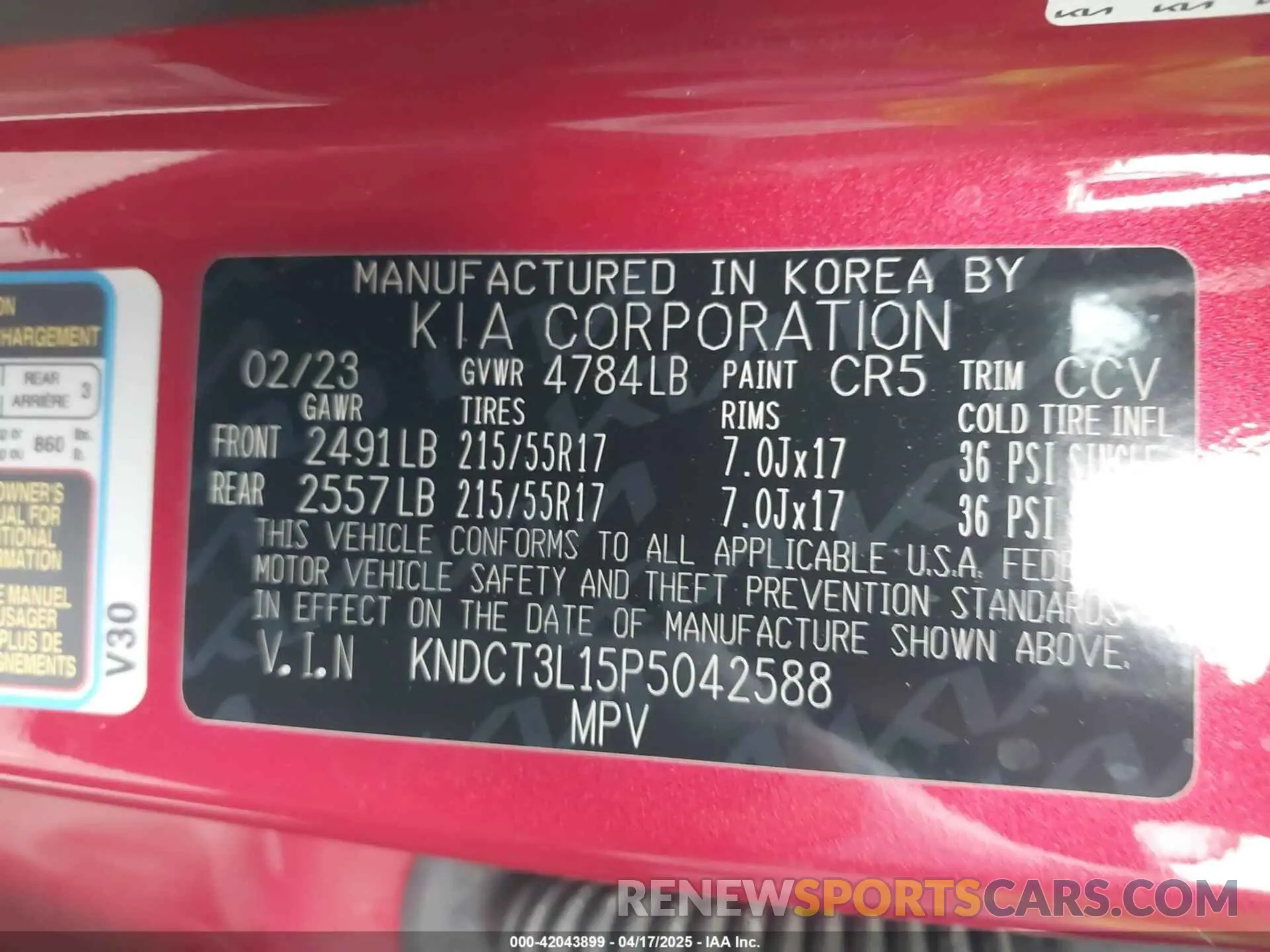 9 Photograph of a damaged car KNDCT3L15P5042588 KIA NIRO EV 2023