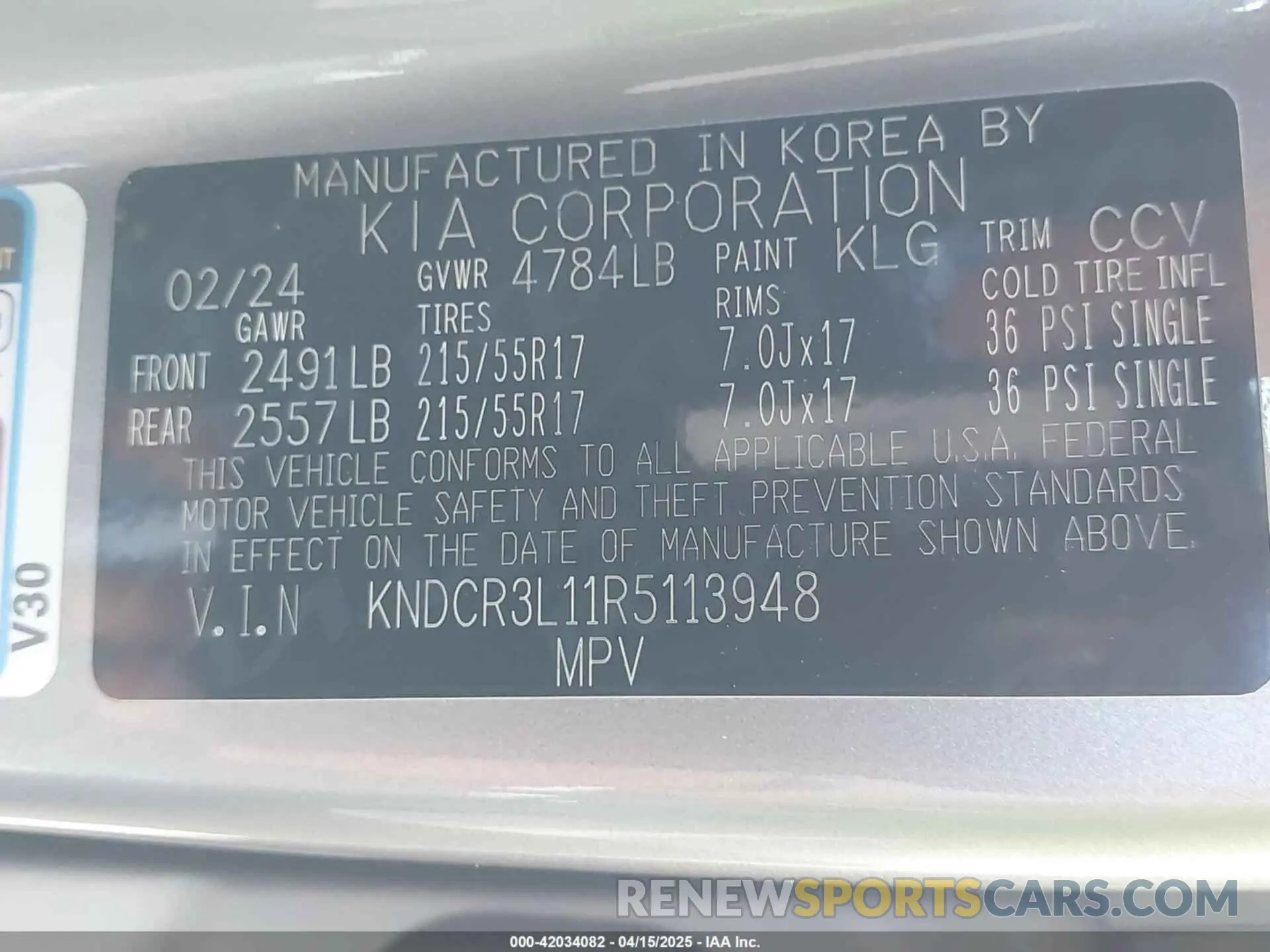 9 Photograph of a damaged car KNDCR3L11R5113948 KIA NIRO EV 2024