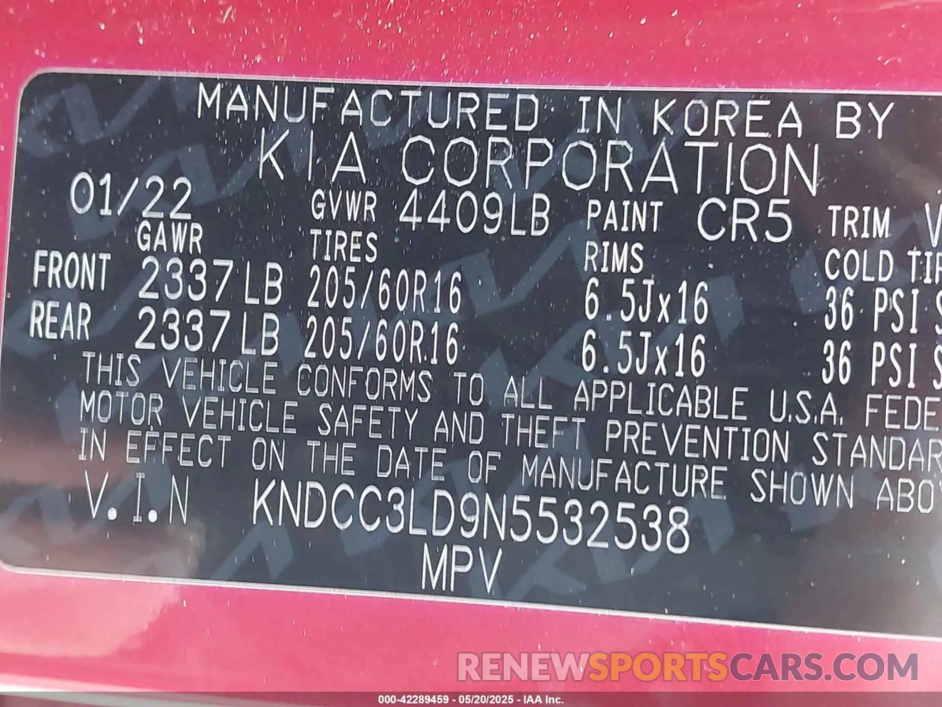 9 Фотография поврежденного автомобиля KNDCC3LD9N5532538 KIA NIRO PLUG-IN HYBRID 2022