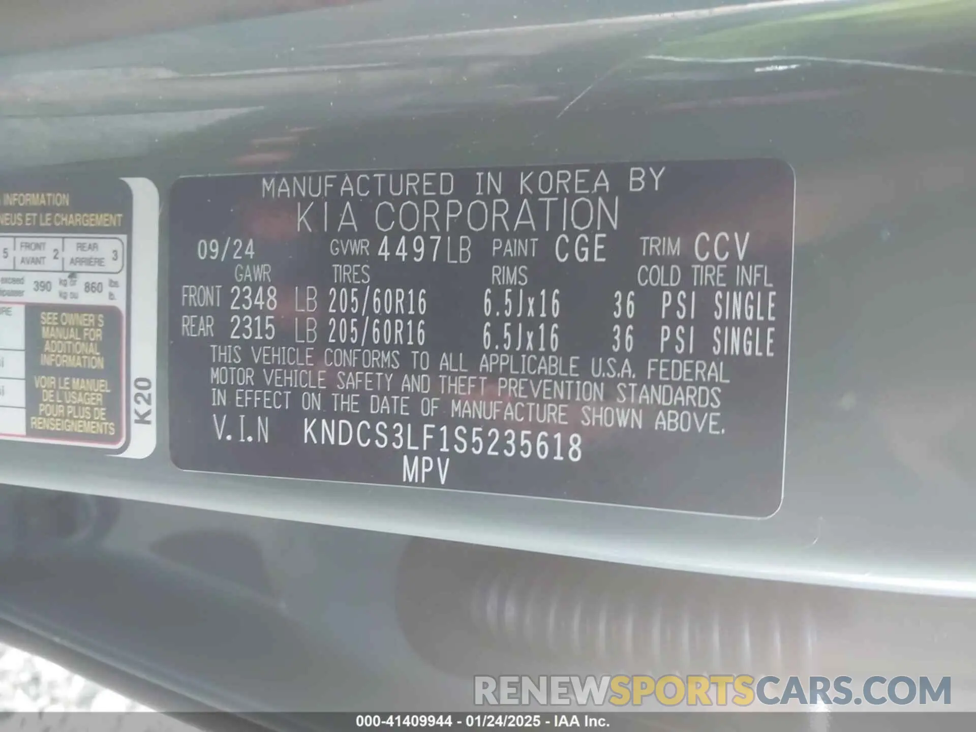 9 Photograph of a damaged car KNDCS3LF1S5235618 KIA NIRO PLUG-IN HYBRID 2025