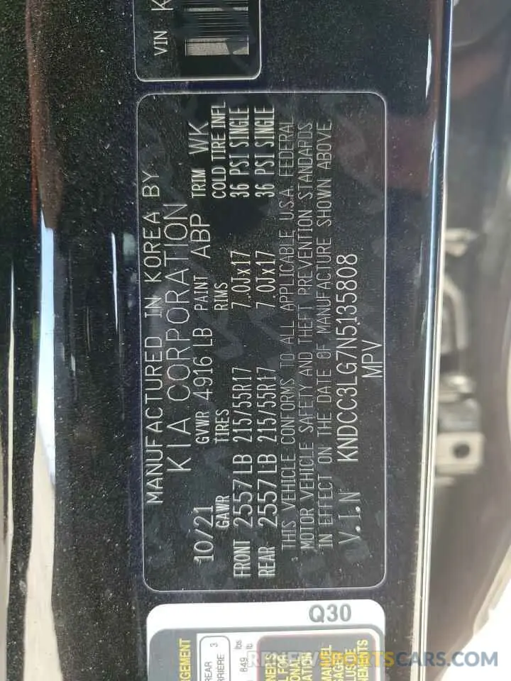 13 Photograph of a damaged car KNDCC3LG7N5135808 KIA NIRO S 2022