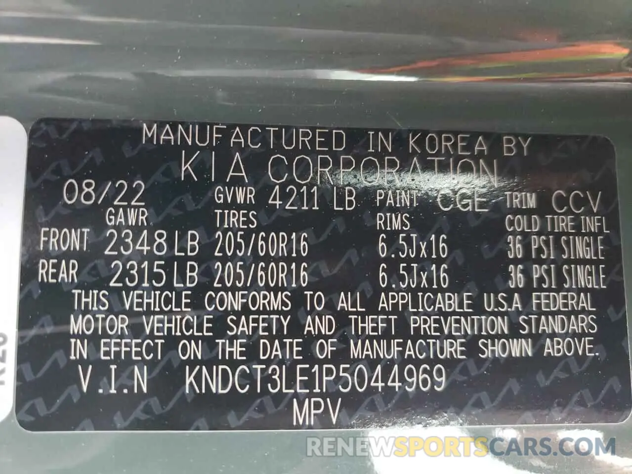 13 Photograph of a damaged car KNDCT3LE1P5044969 KIA NIRO SX 2023