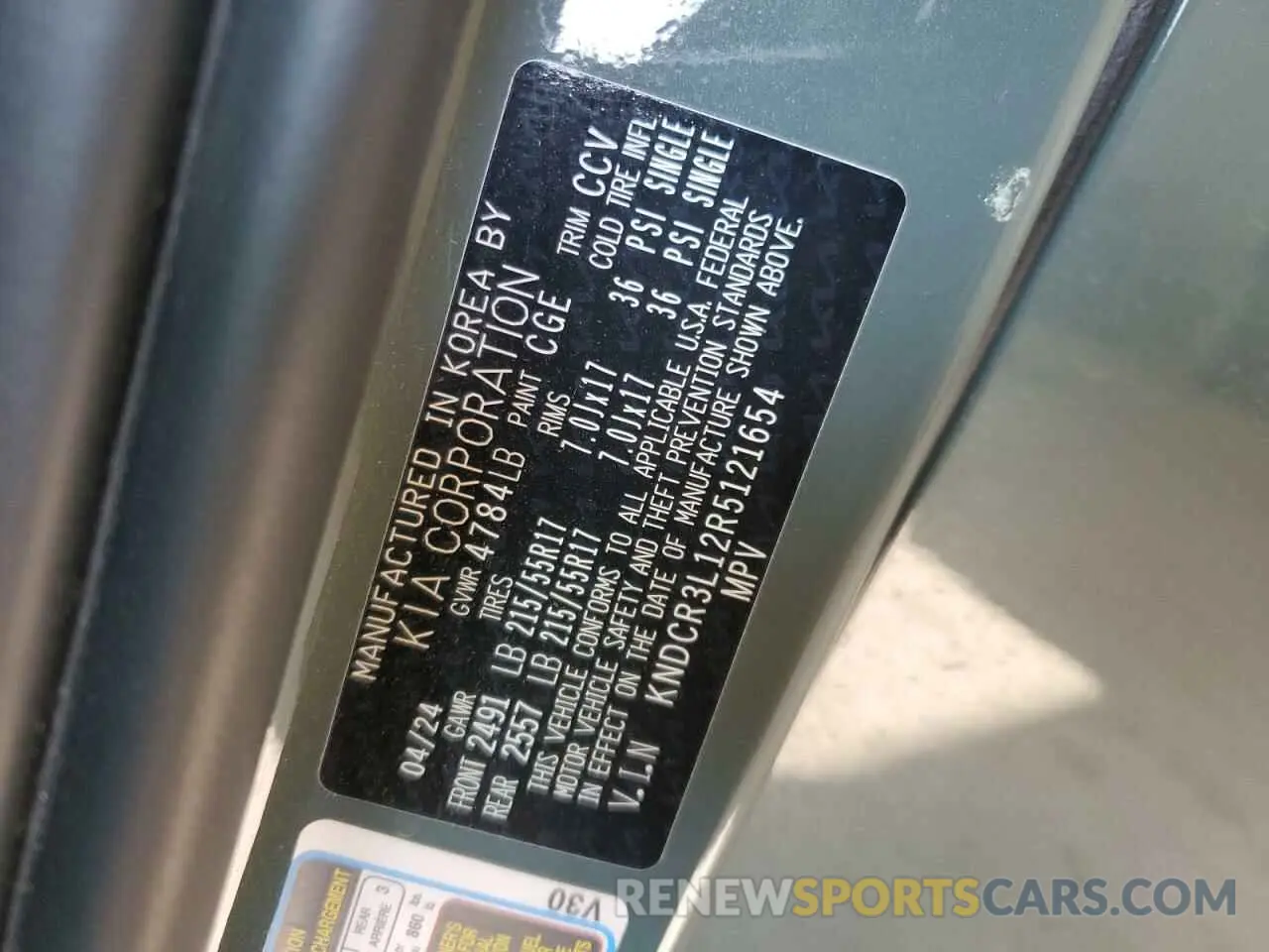 13 Photograph of a damaged car KNDCR3L12R5121654 KIA NIRO WIND 2024