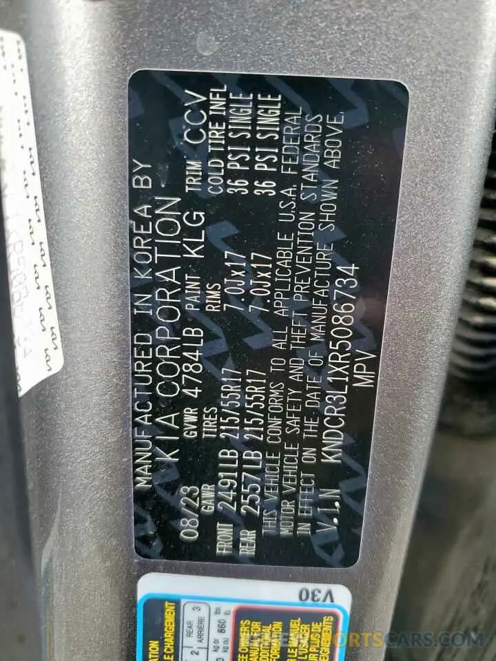 13 Photograph of a damaged car KNDCR3L1XR5086734 KIA NIRO WIND 2024