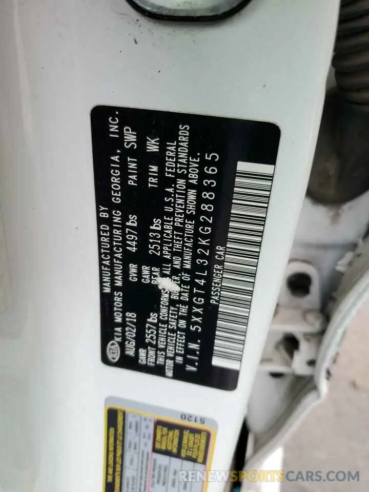 12 Photograph of a damaged car 5XXGT4L32KG288365 KIA OPTIMA 2019