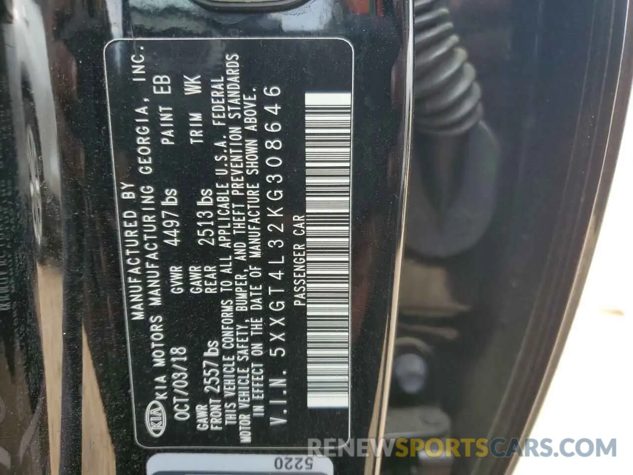 14 Photograph of a damaged car 5XXGT4L32KG308646 KIA OPTIMA 2019
