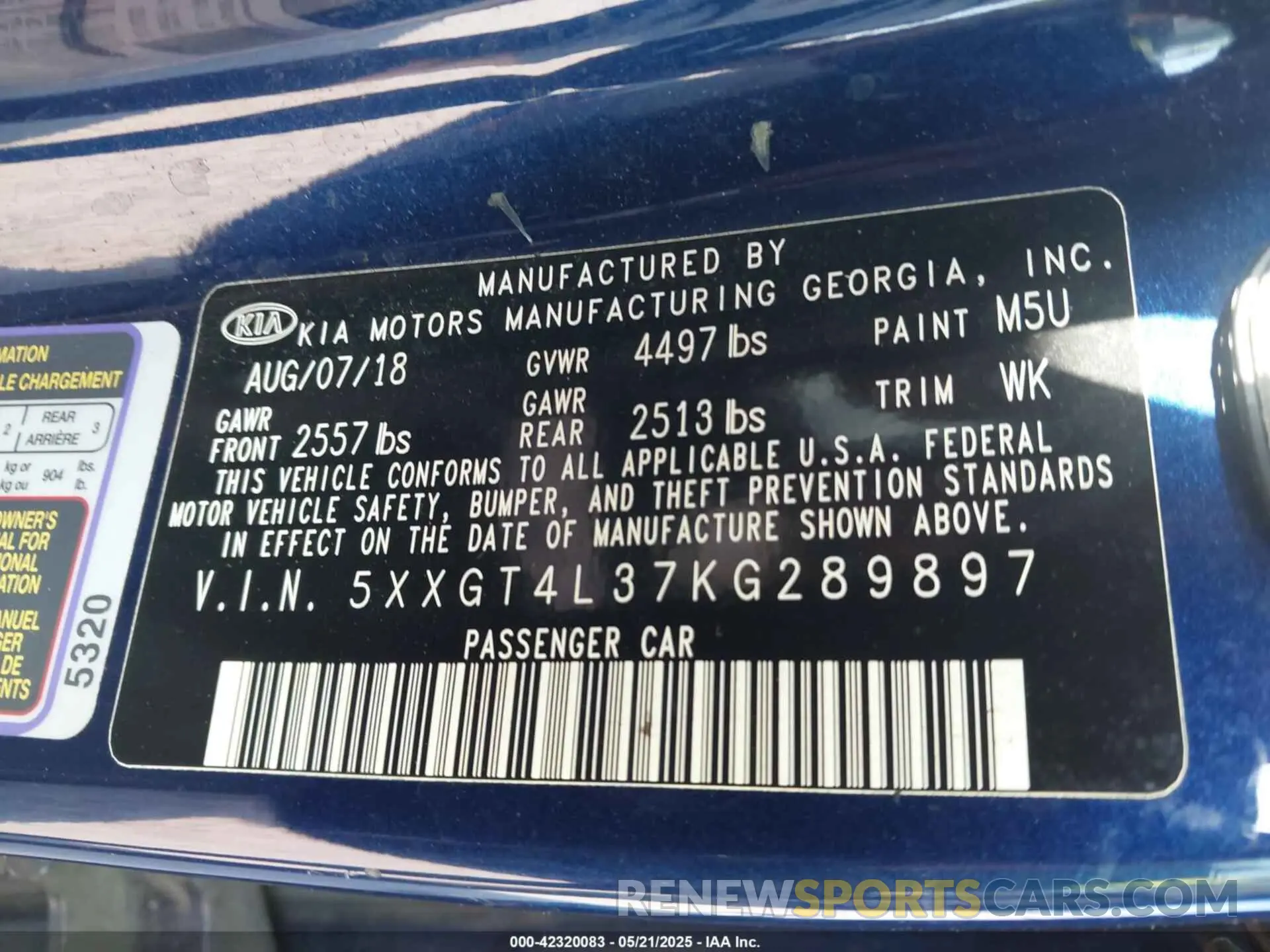 9 Фотография поврежденного автомобиля 5XXGT4L37KG289897 KIA OPTIMA 2019
