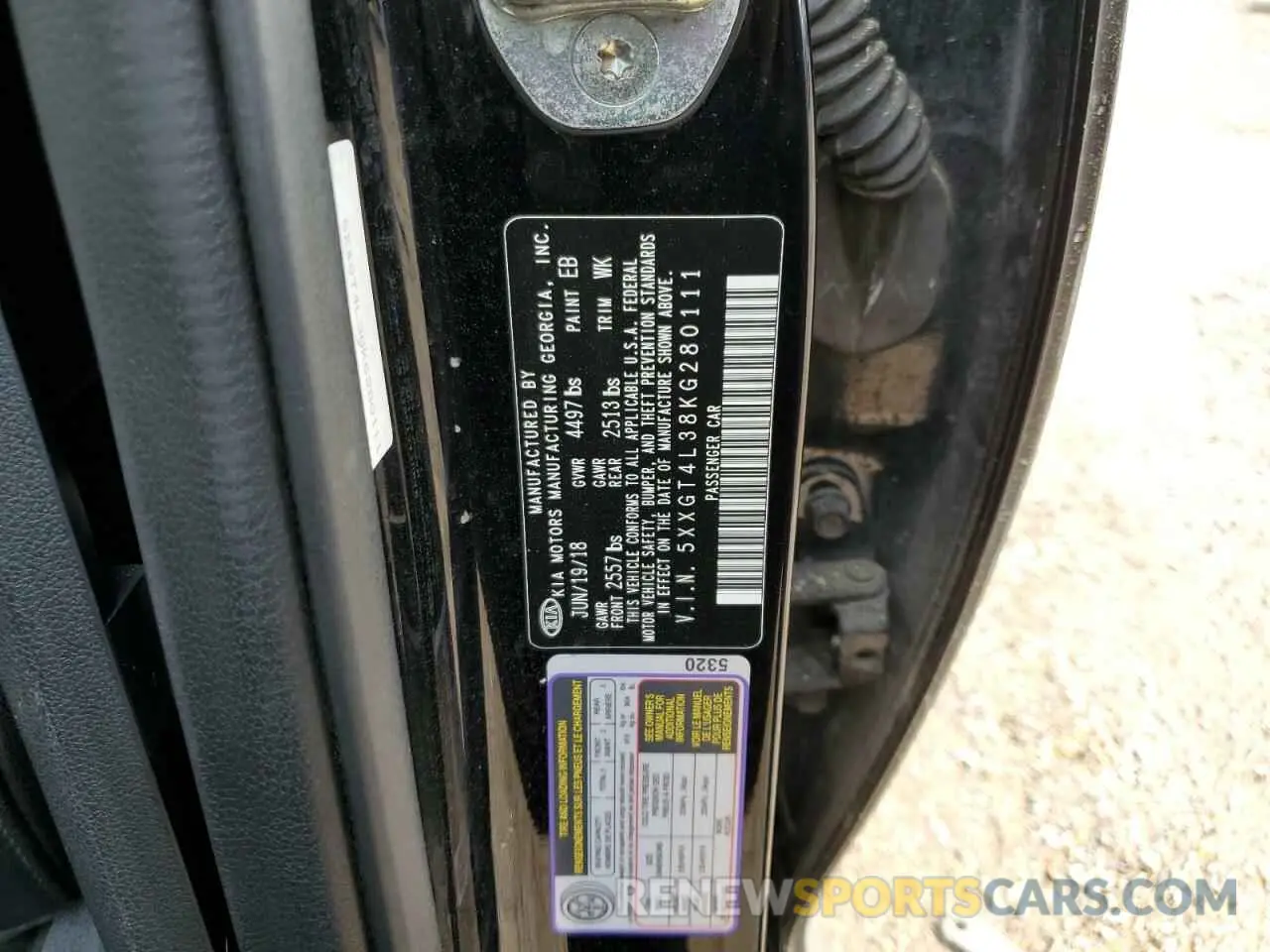 12 Photograph of a damaged car 5XXGT4L38KG280111 KIA OPTIMA 2019