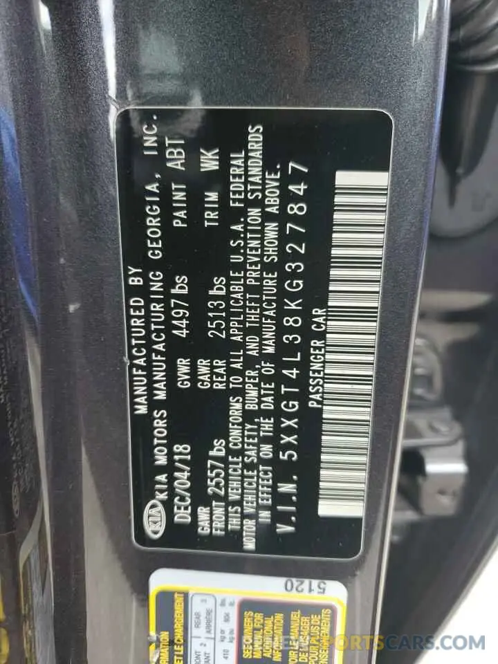 12 Фотография поврежденного автомобиля 5XXGT4L38KG327847 KIA OPTIMA 2019
